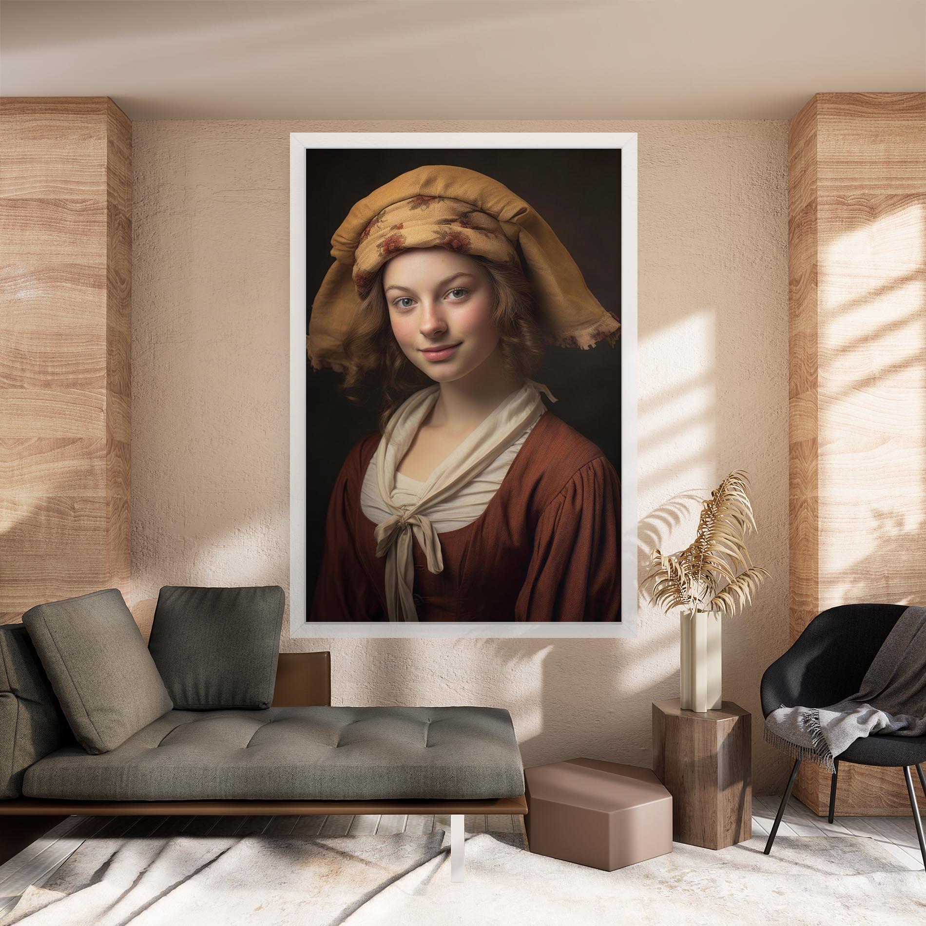 Leinwandbild Young Vintage Woman mockup 8