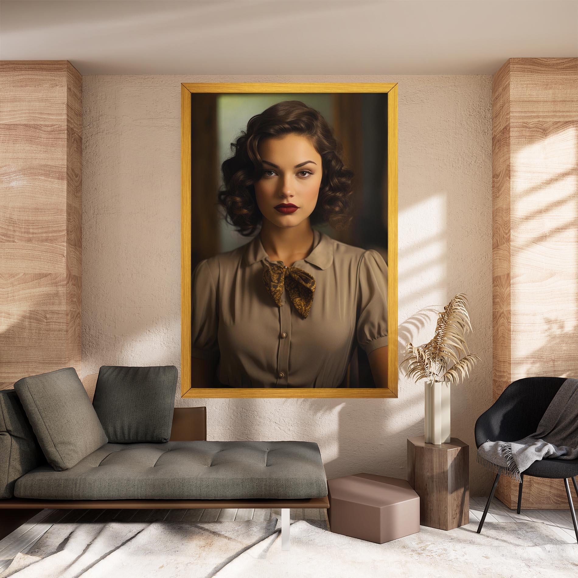 Leinwandbild Beige Vintage Blouse mockup 8