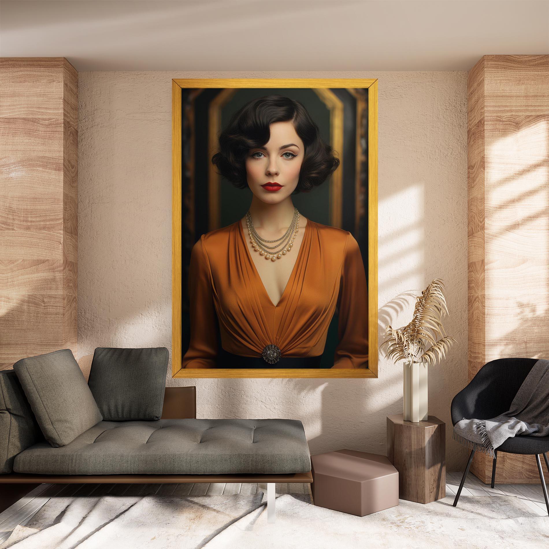 Leinwandbild Orange Blouse Pearls mockup 8