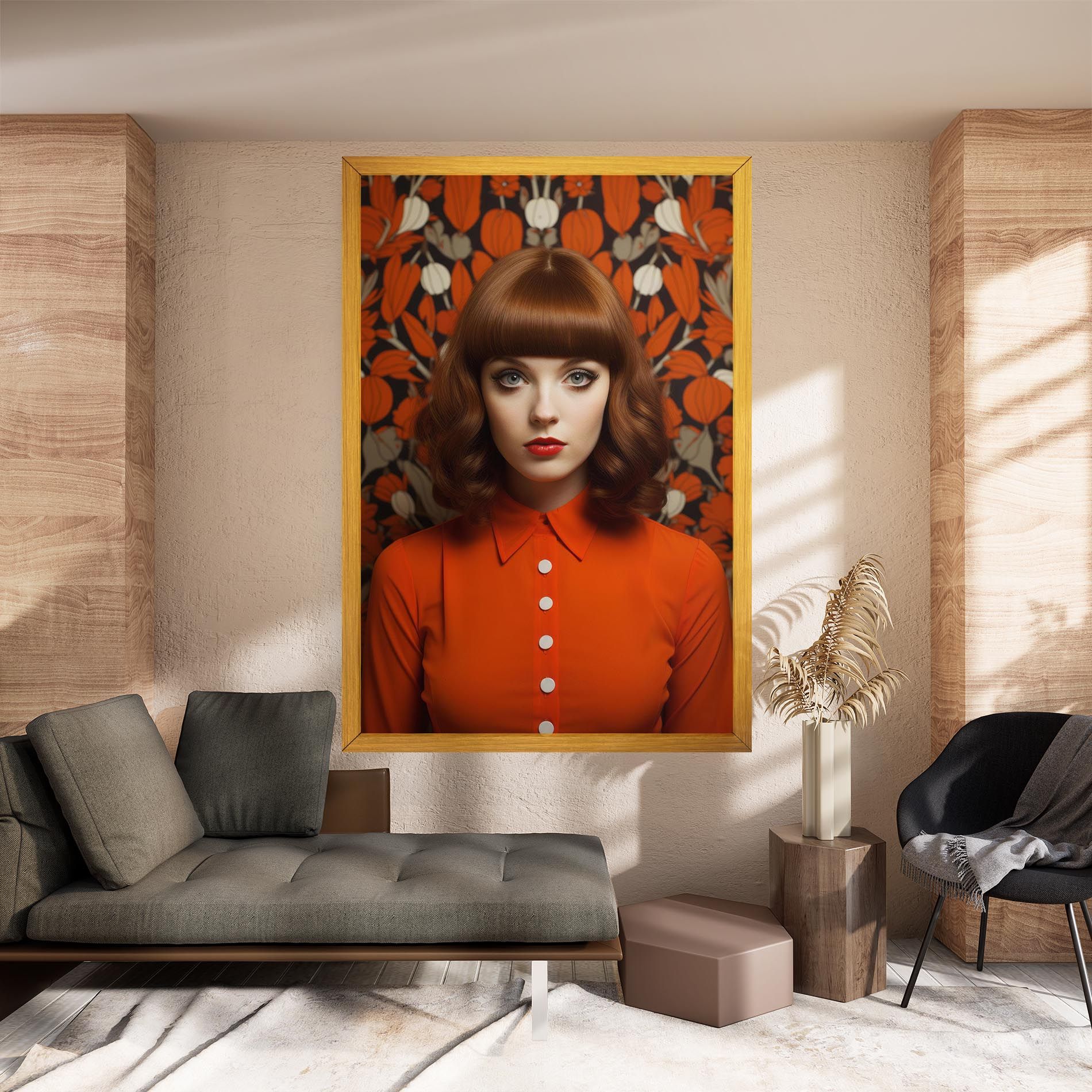 Orange Blouse Woman mockup 8