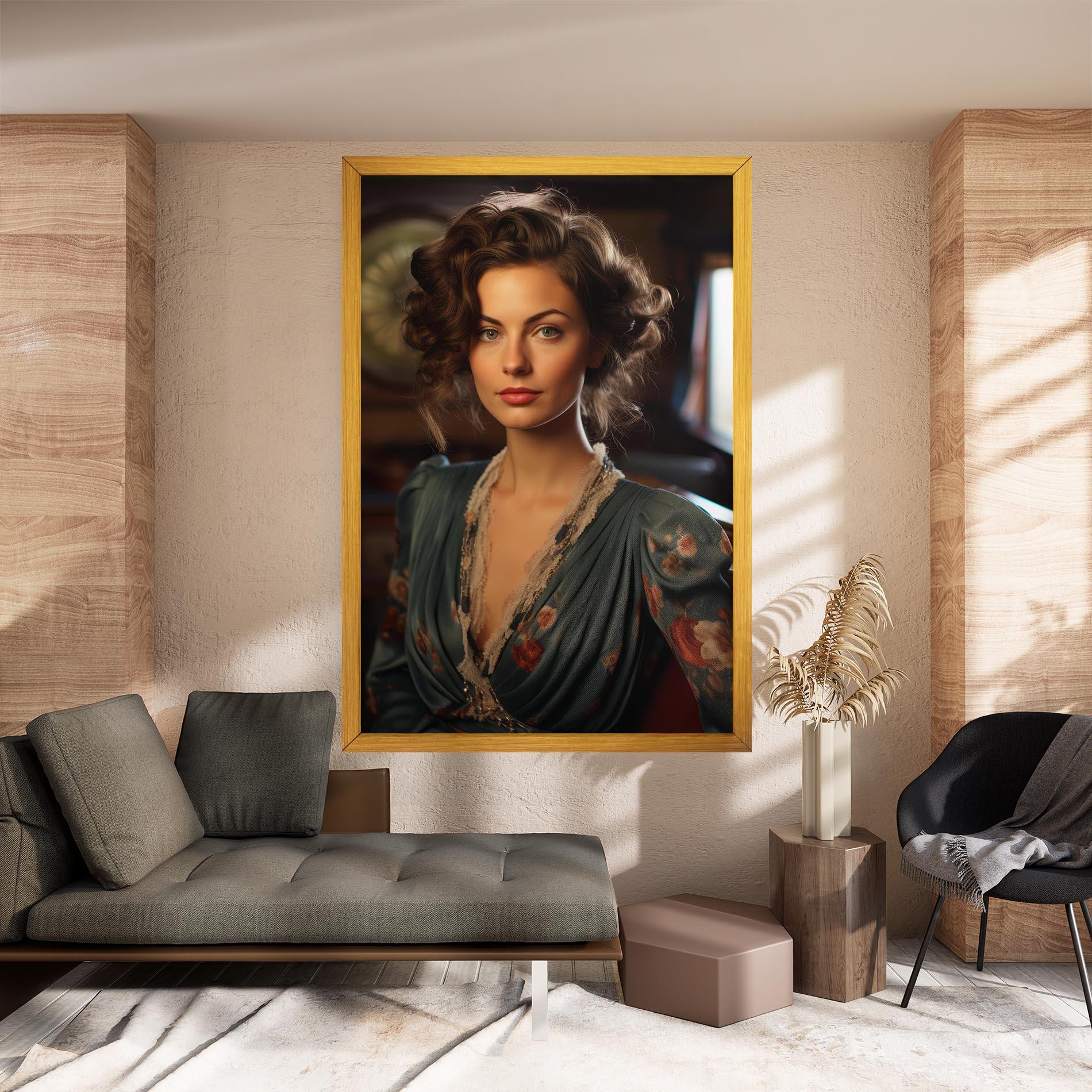 Leinwandbild Pink Flowers Dress mockup 8