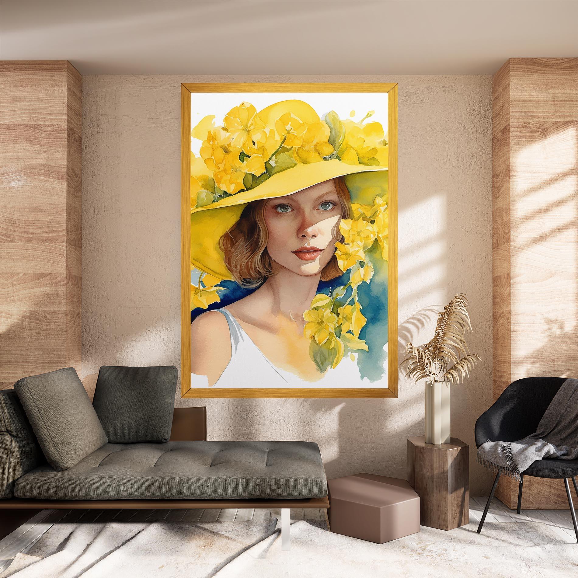 Leinwandbild Yellow Hat Flowers mockup 8
