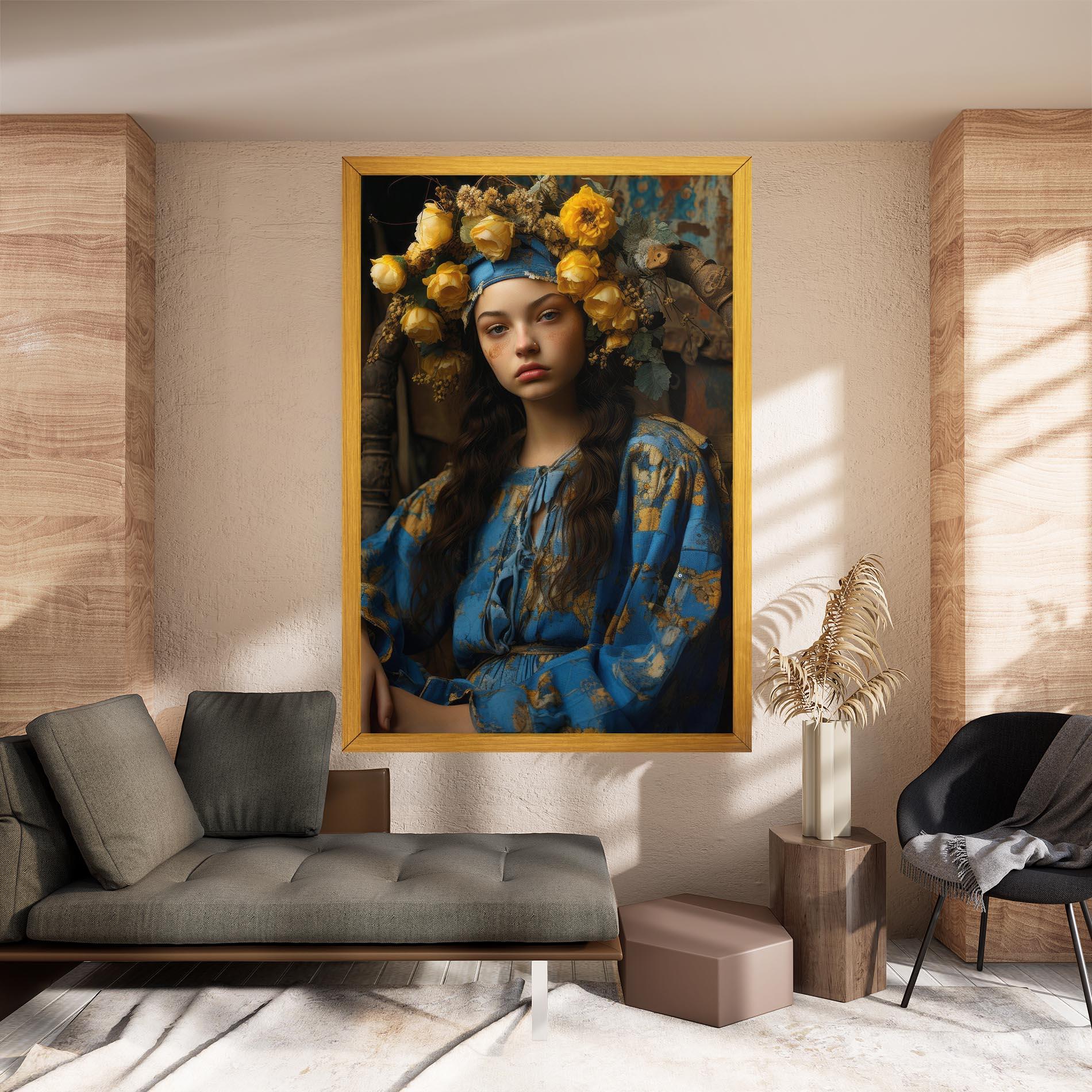 Leinwandbild Yellow Rose Dress mockup 8