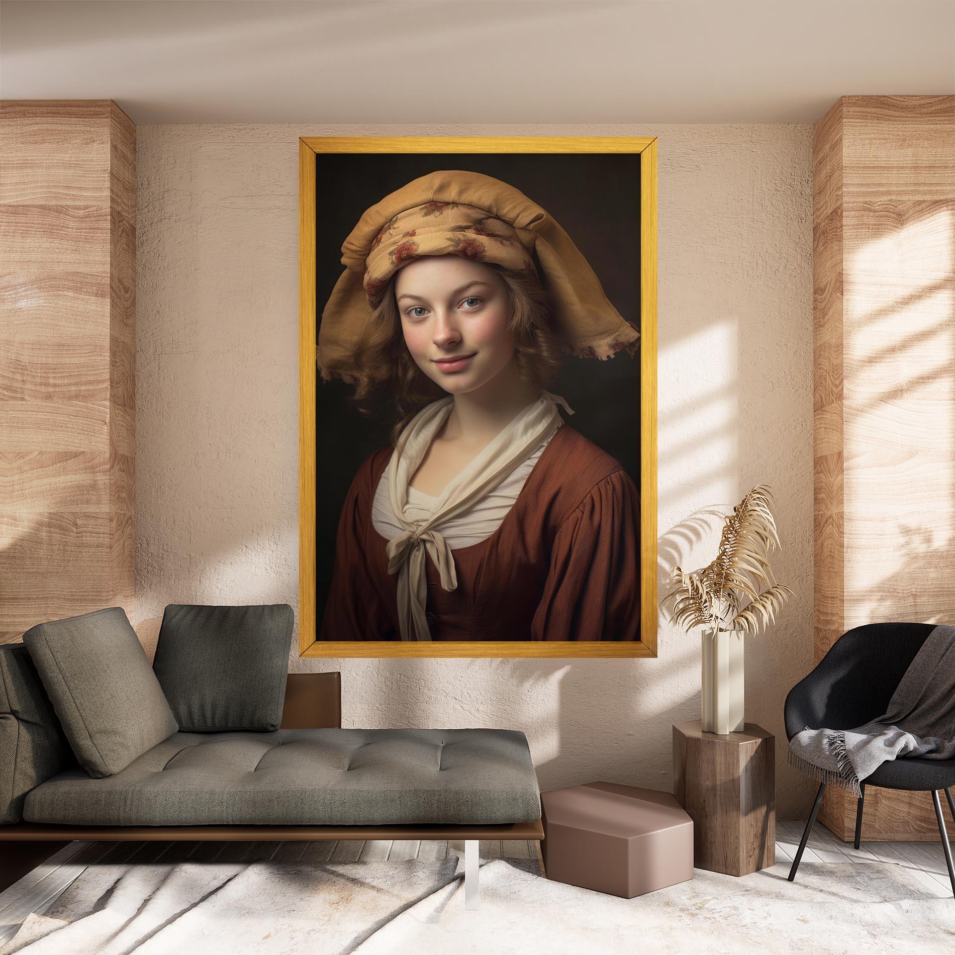 Leinwandbild Young Vintage Woman mockup 8