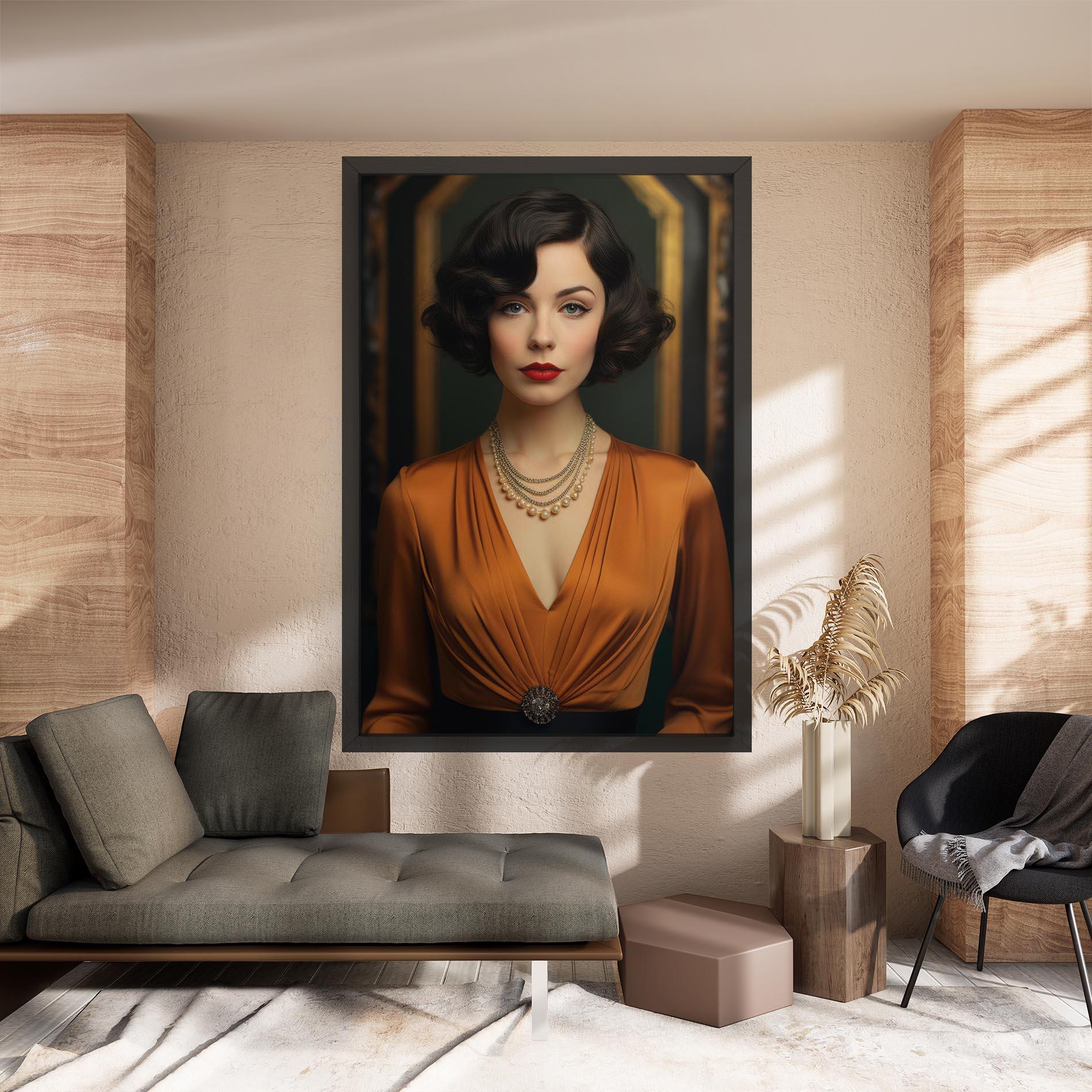 Leinwandbild Orange Blouse Pearls mockup 8