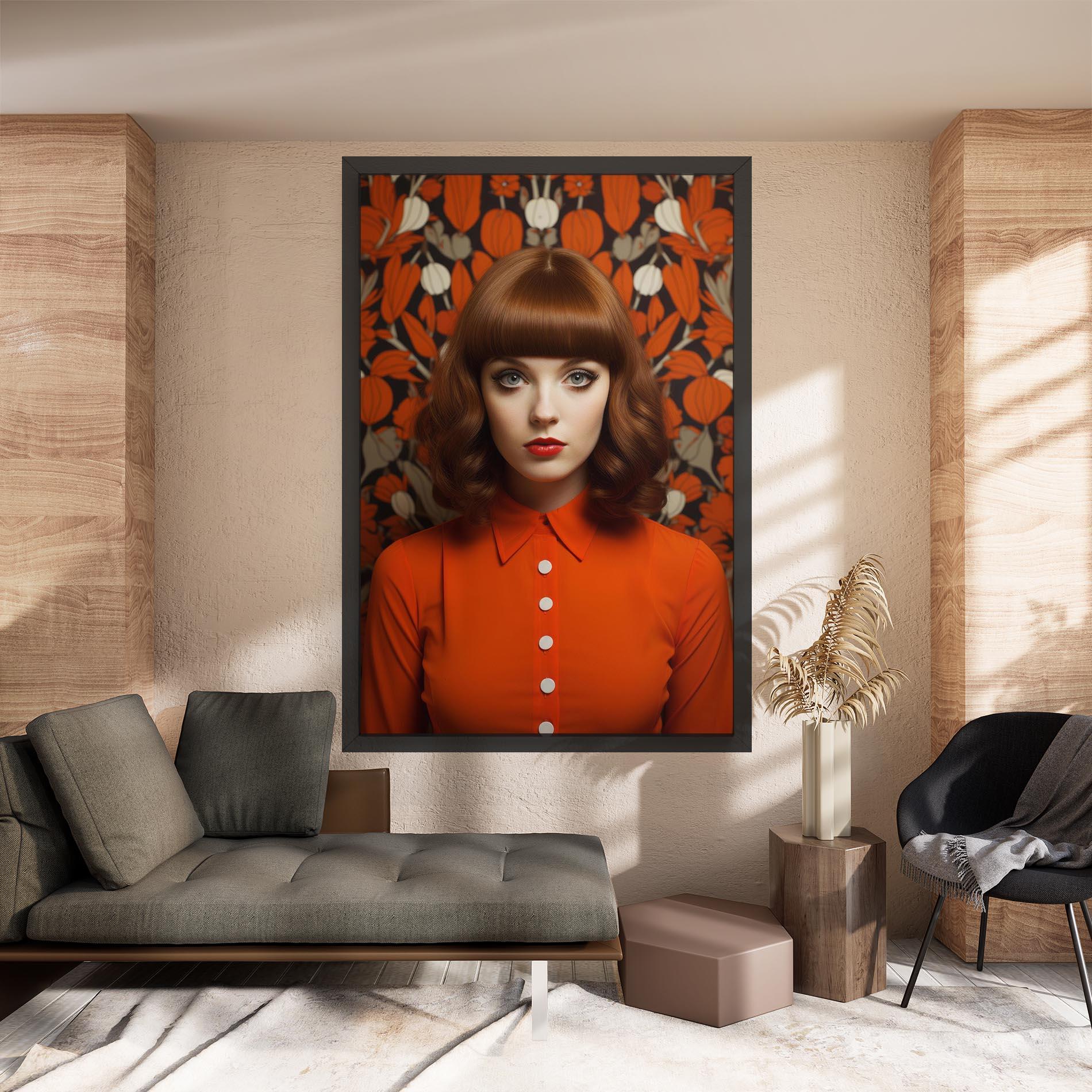 Leinwandbild Orange Blouse Woman mockup 8