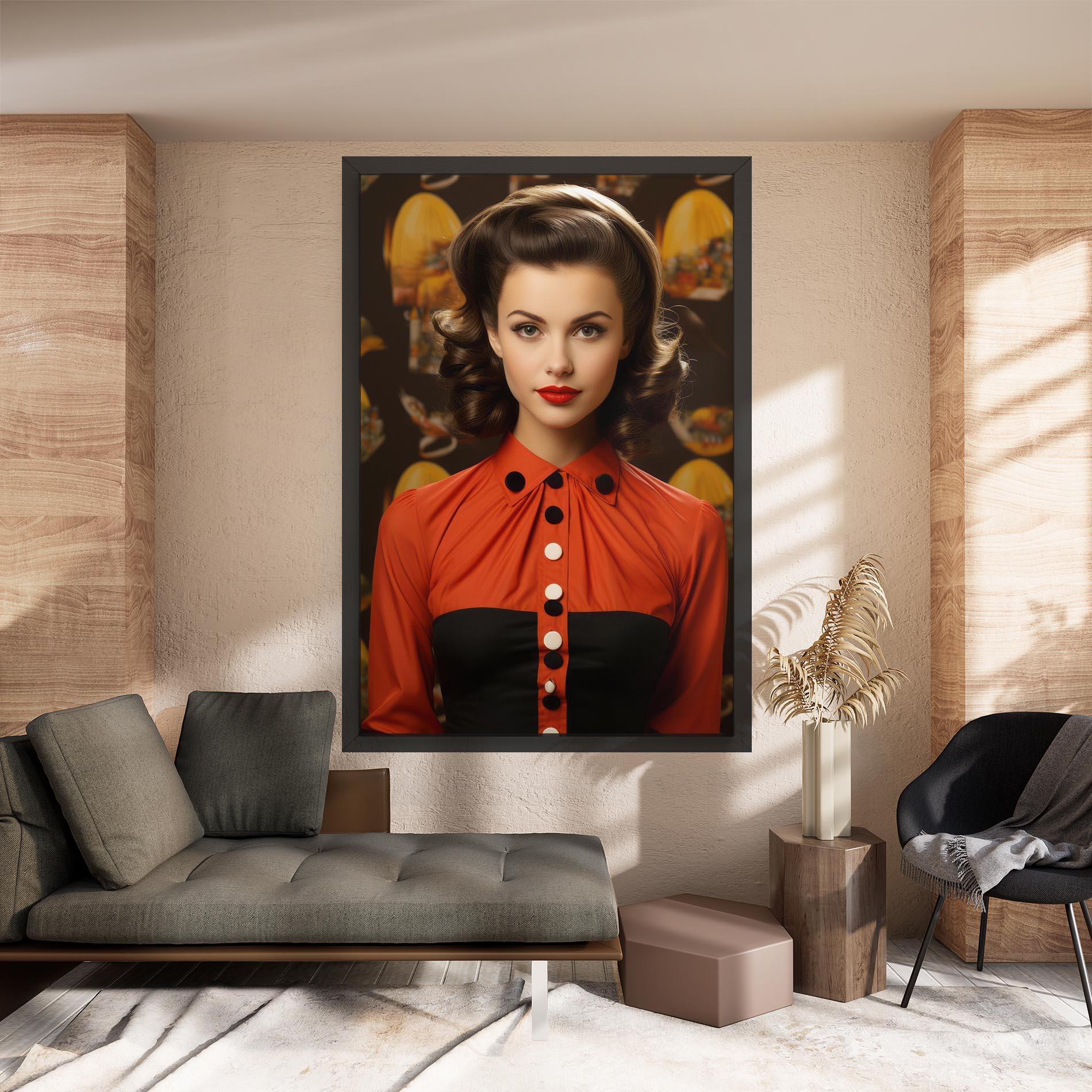 Leinwandbild Vintage Red Black mockup 8