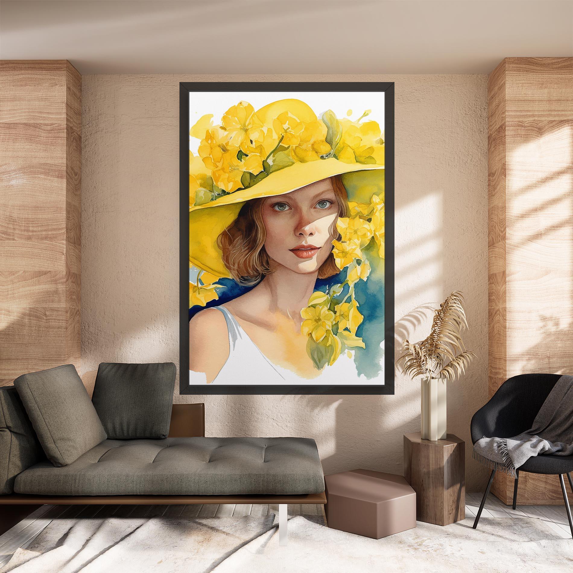Leinwandbild Yellow Hat Flowers mockup 8