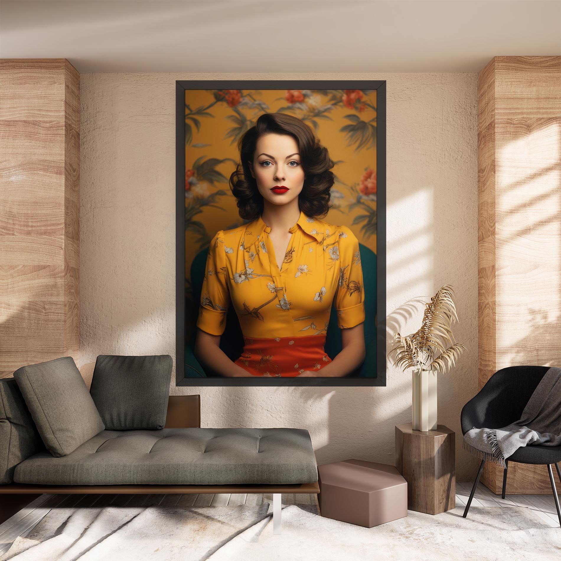 Yellow Red Dress mockup 8