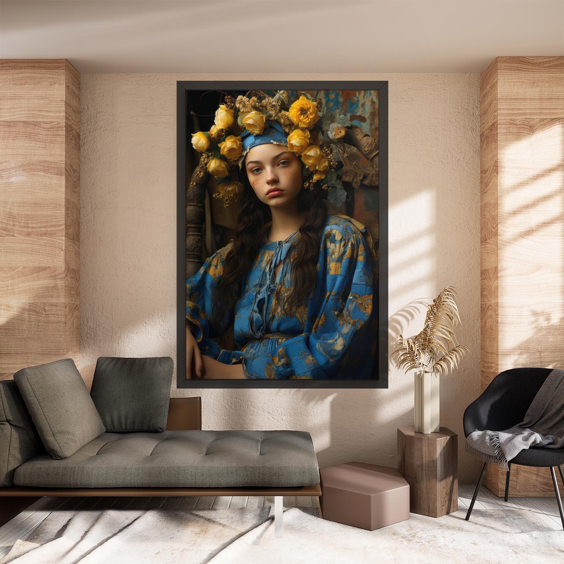 Leinwandbild Yellow Rose Dress mockup 8