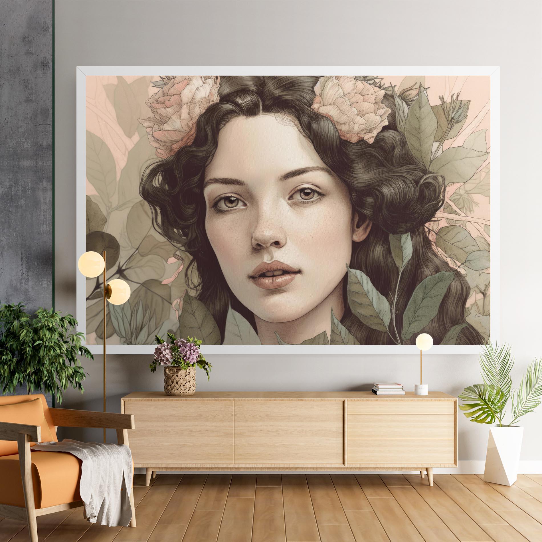 Leinwandbild Beautiful Vintage Portrait mockup 9