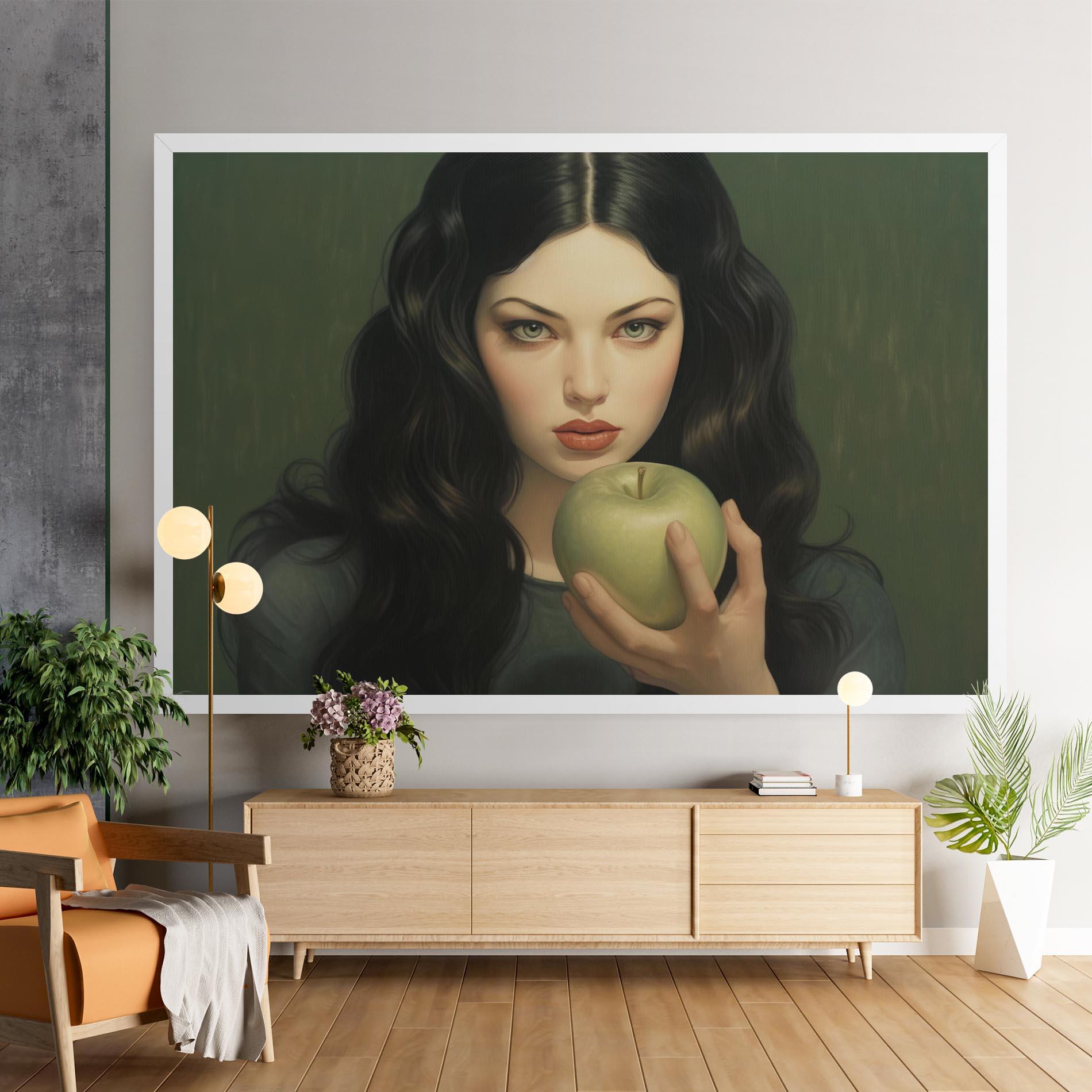 Leinwandbild Green Apple Painting mockup 9