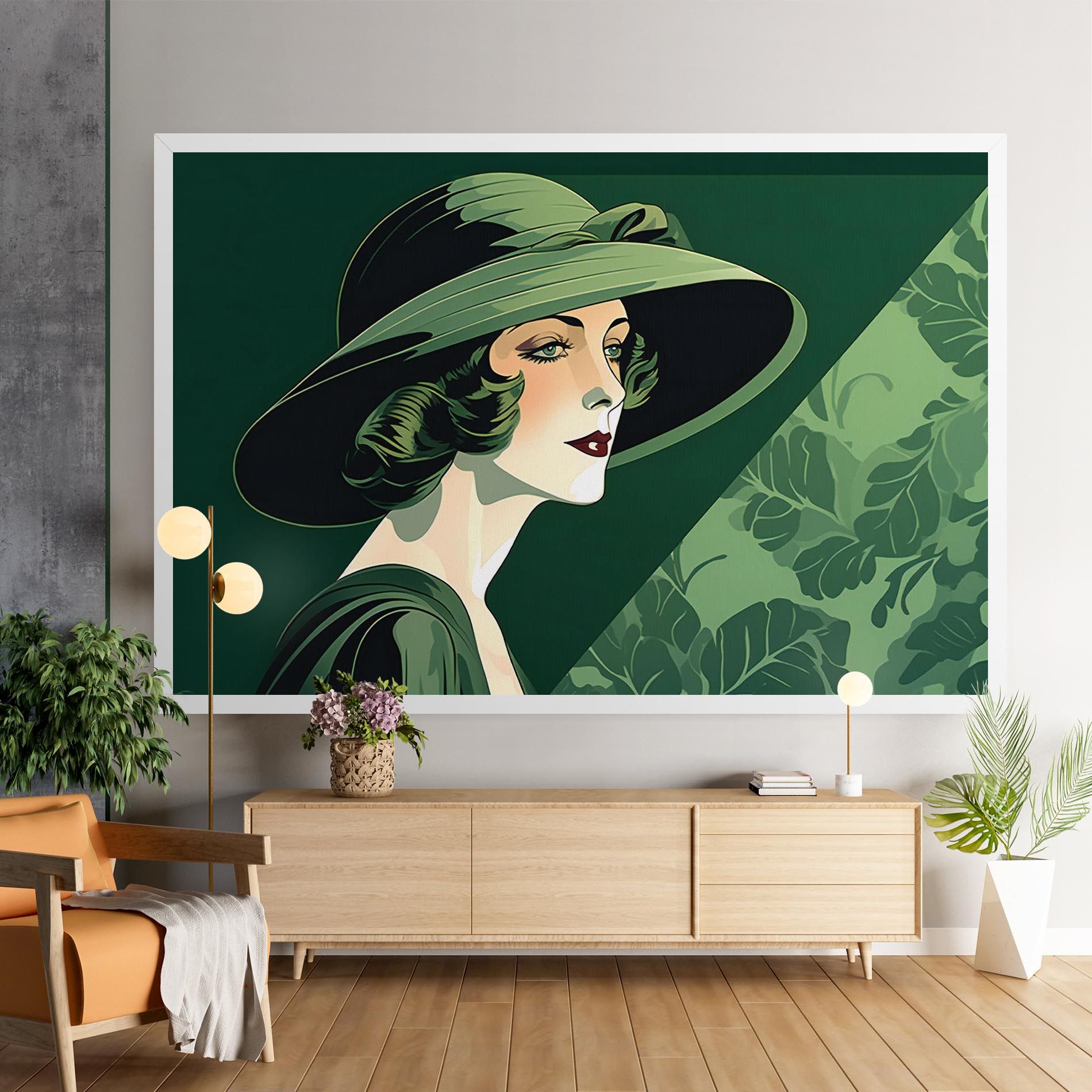 Green Woman Painting mockup 9