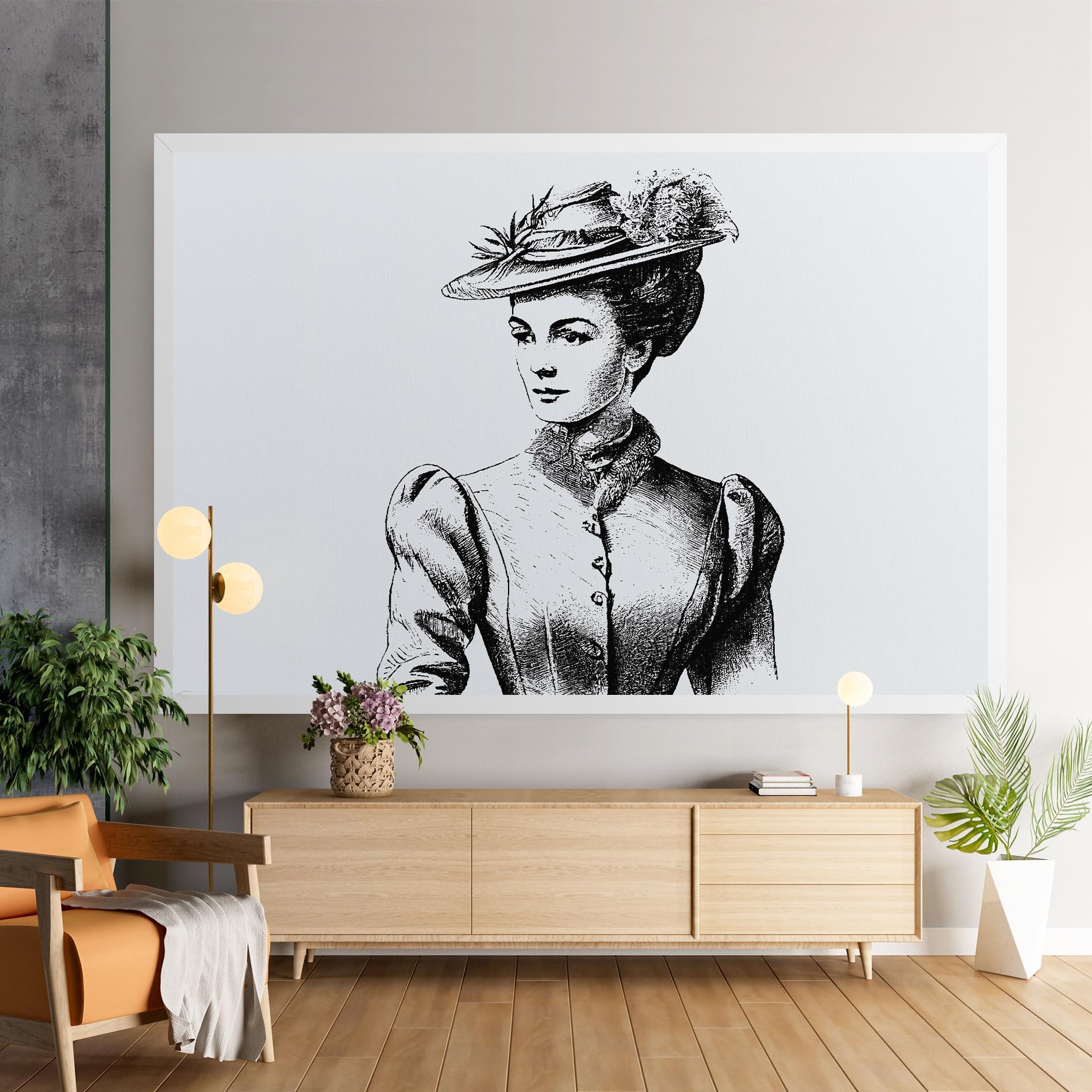 Leinwandbild Noble Lady Hat mockup 9