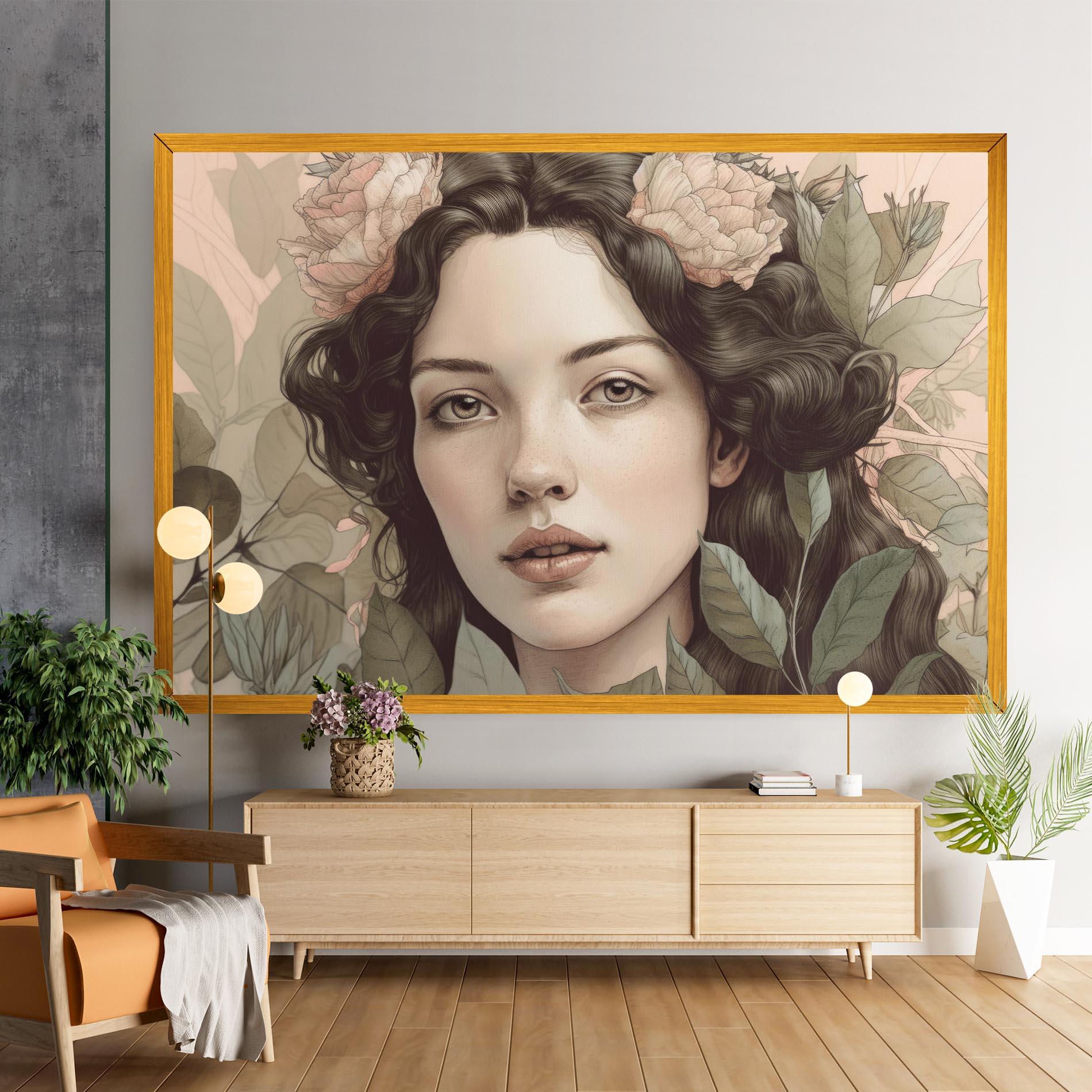 Leinwandbild Beautiful Vintage Portrait mockup 9