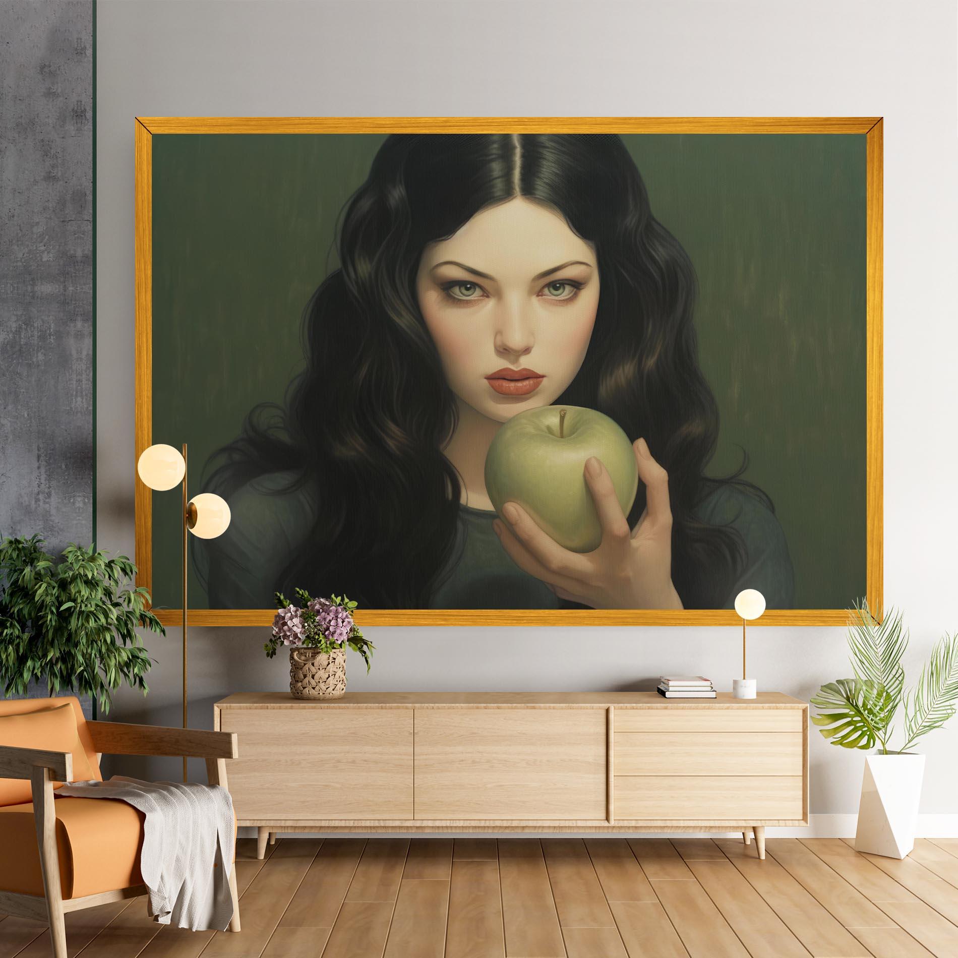 Leinwandbild Green Apple Painting mockup 9