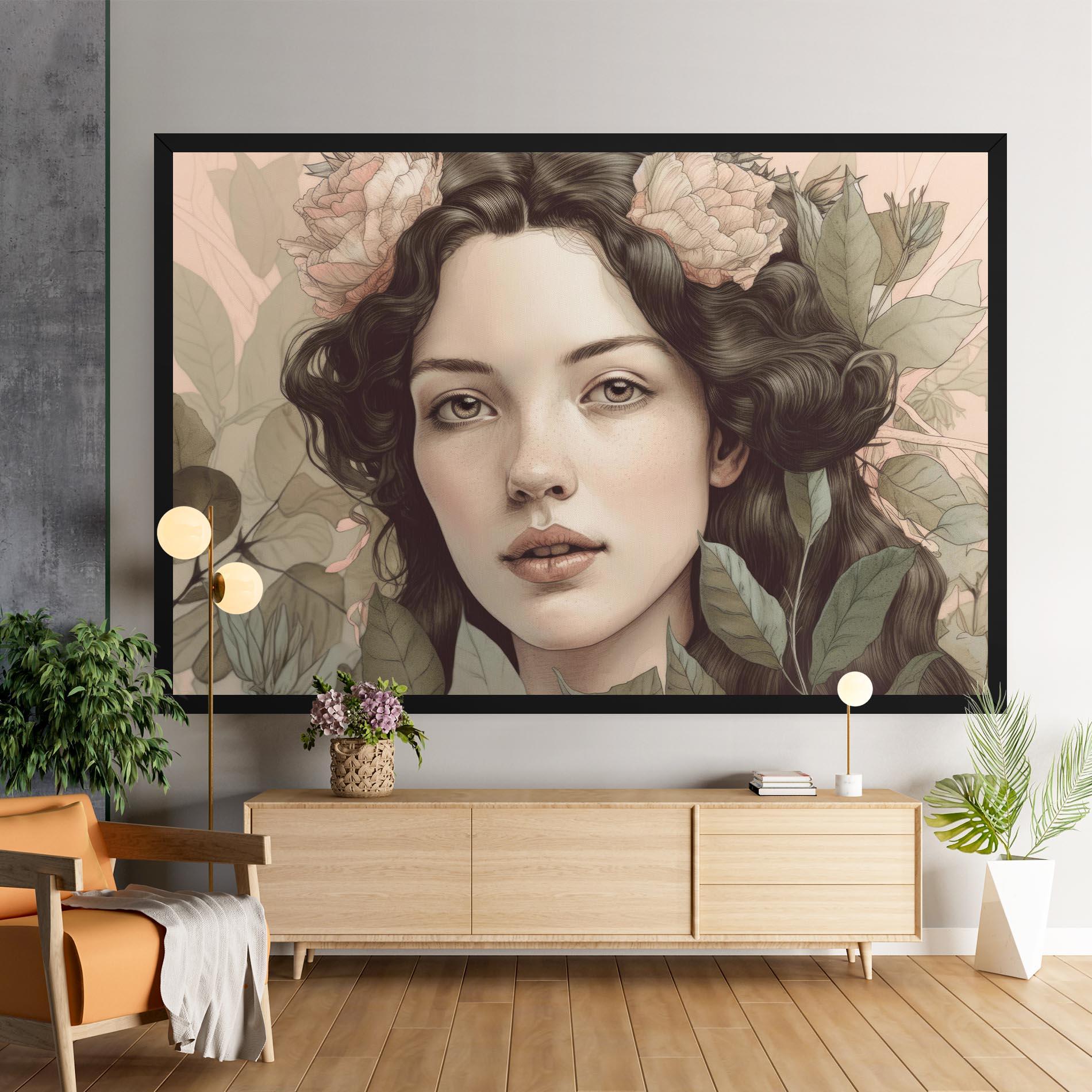 Leinwandbild Beautiful Vintage Portrait mockup 9