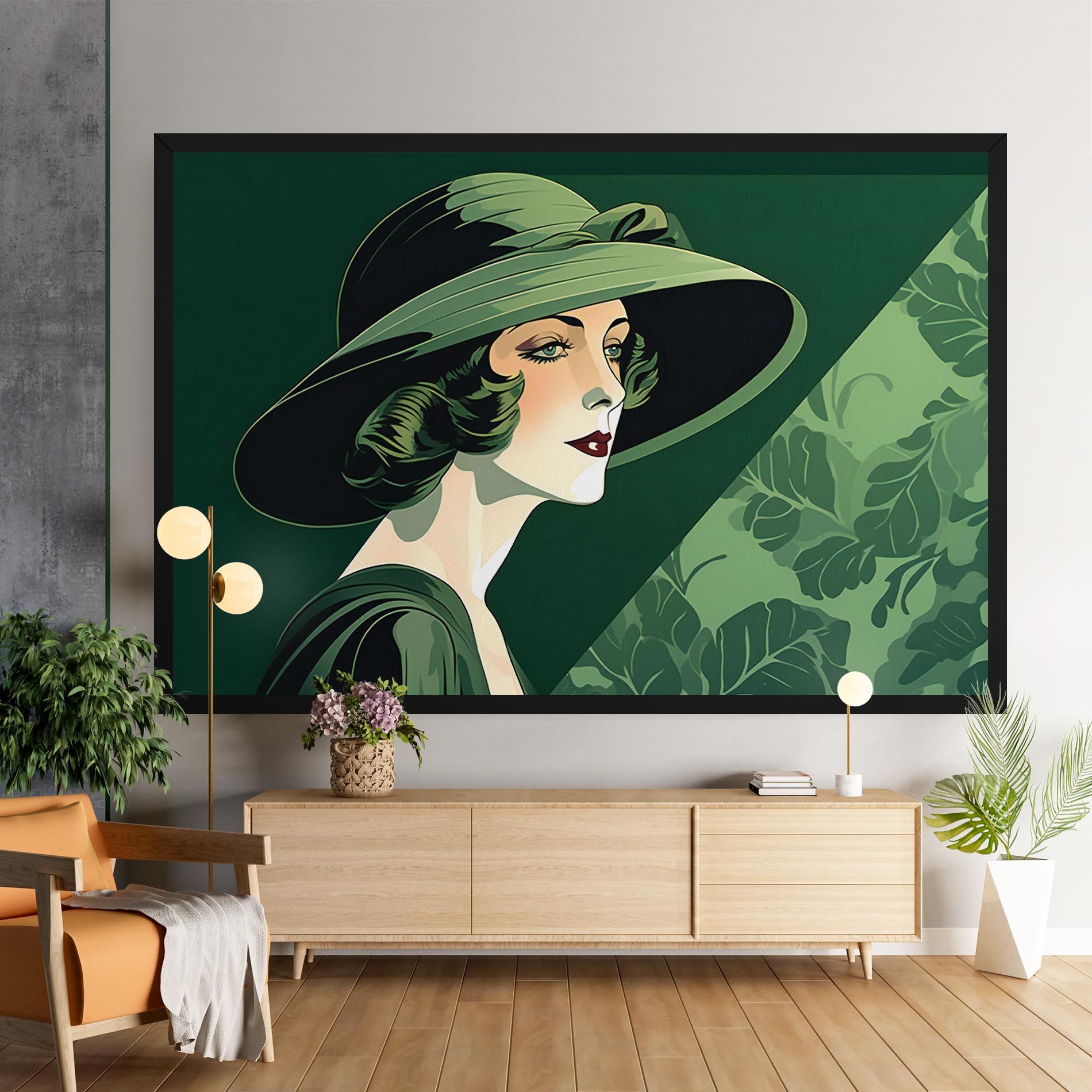Green Woman Painting mockup 9