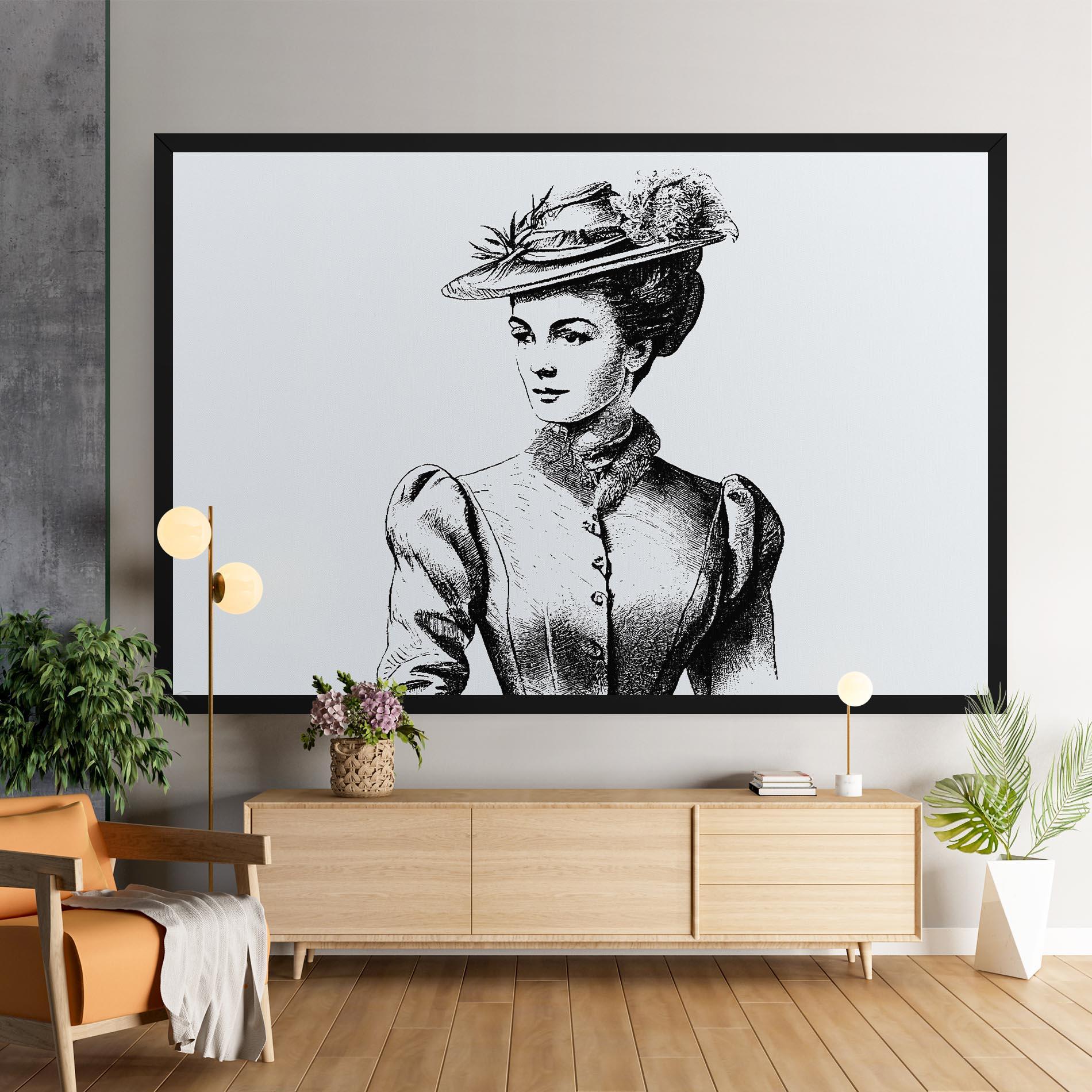 Leinwandbild Noble Lady Hat mockup 9