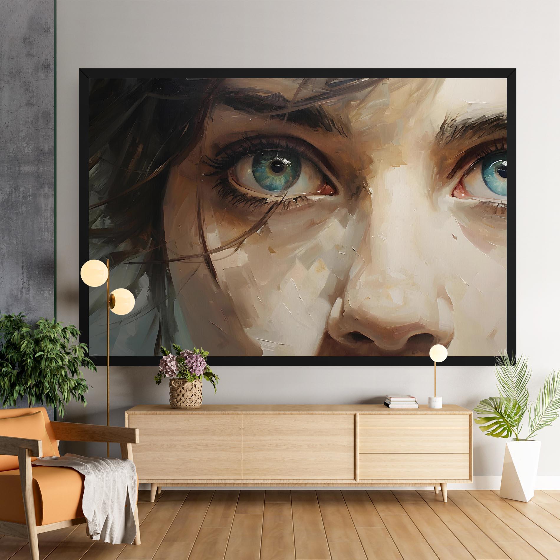 Leinwandbild Vintage Blue Eyes Art mockup 9