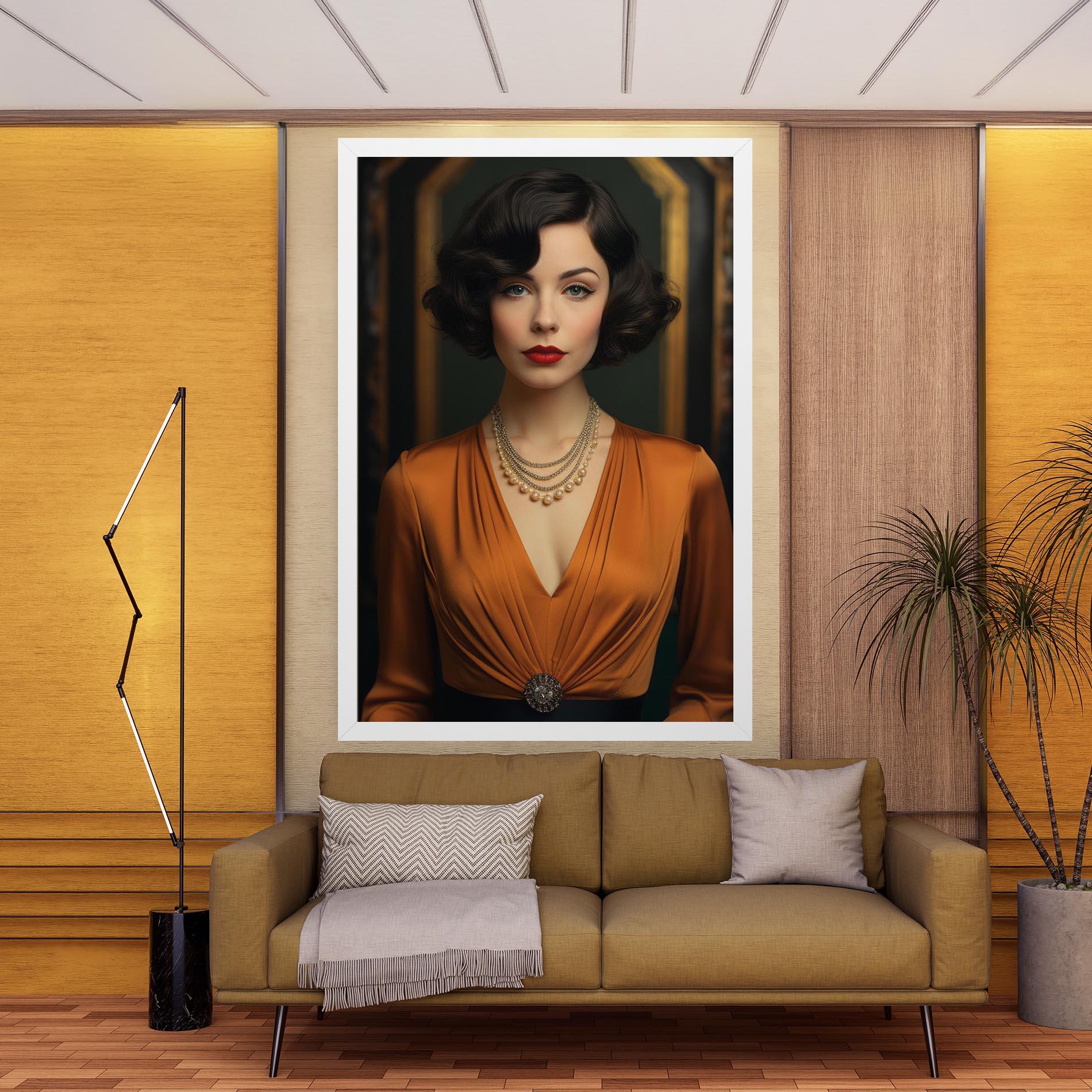 Leinwandbild Orange Blouse Pearls mockup 9