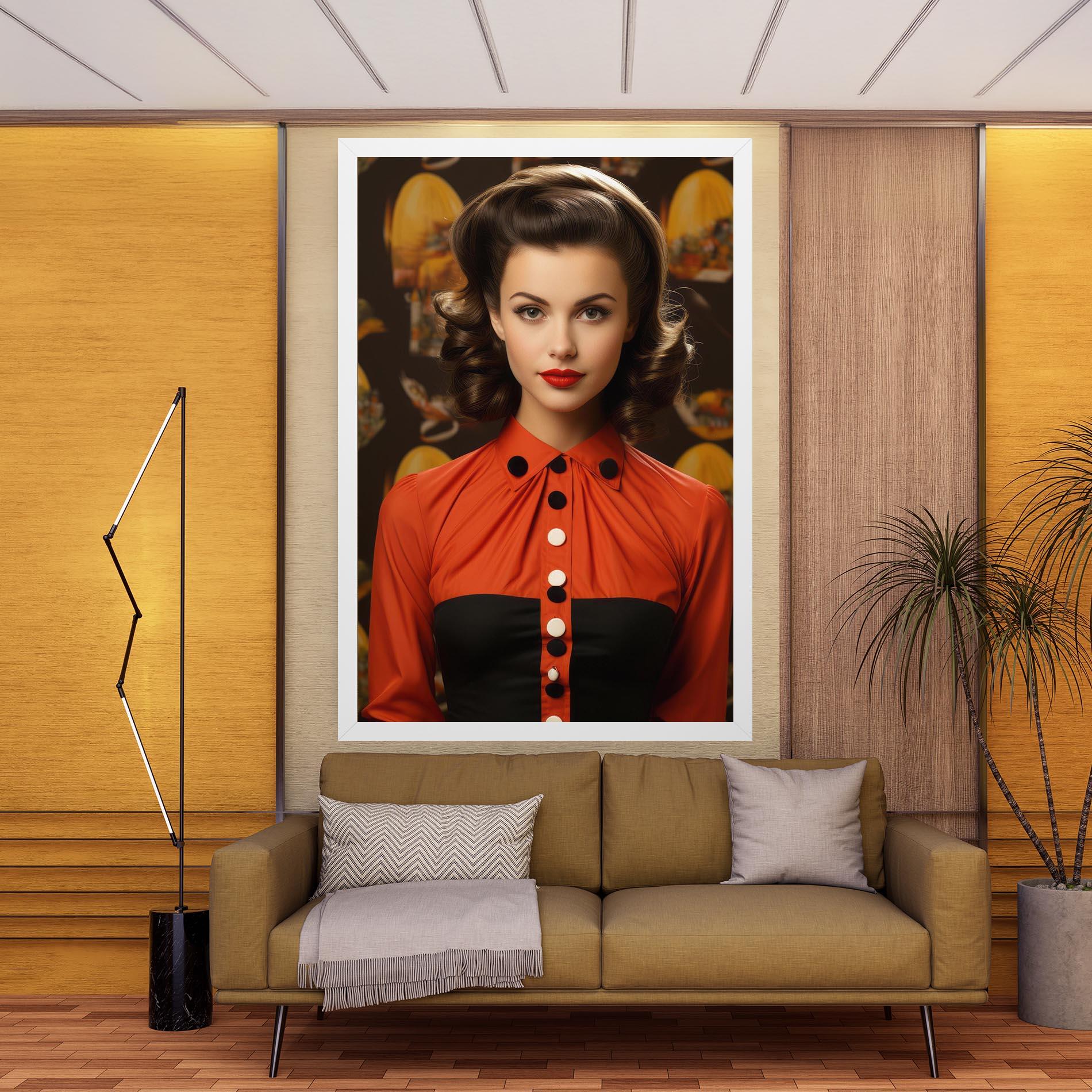 Leinwandbild Vintage Red Black mockup 9