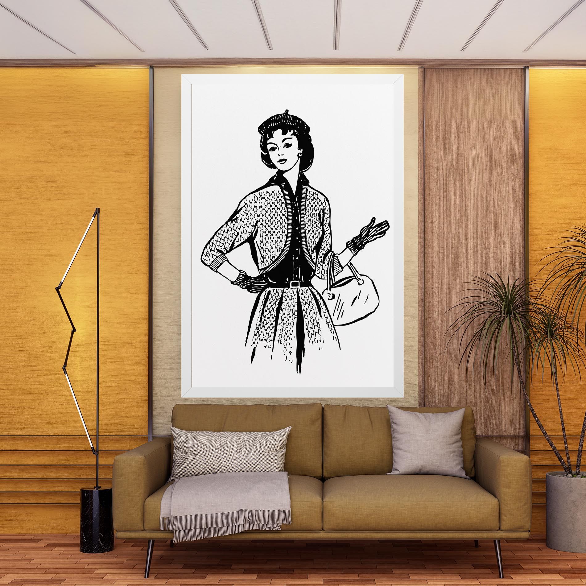 Vintage Woman Line mockup 9