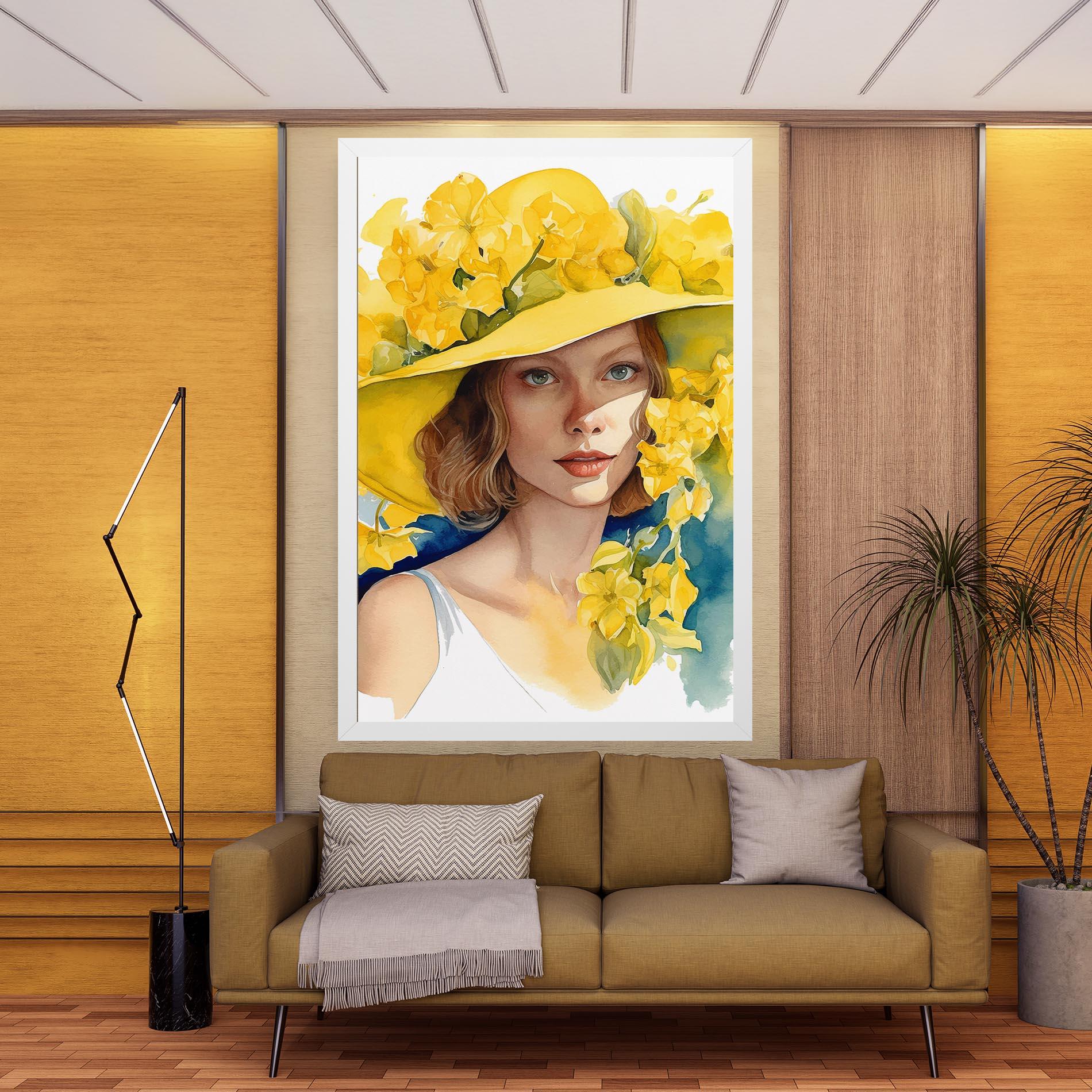Leinwandbild Yellow Hat Flowers mockup 9