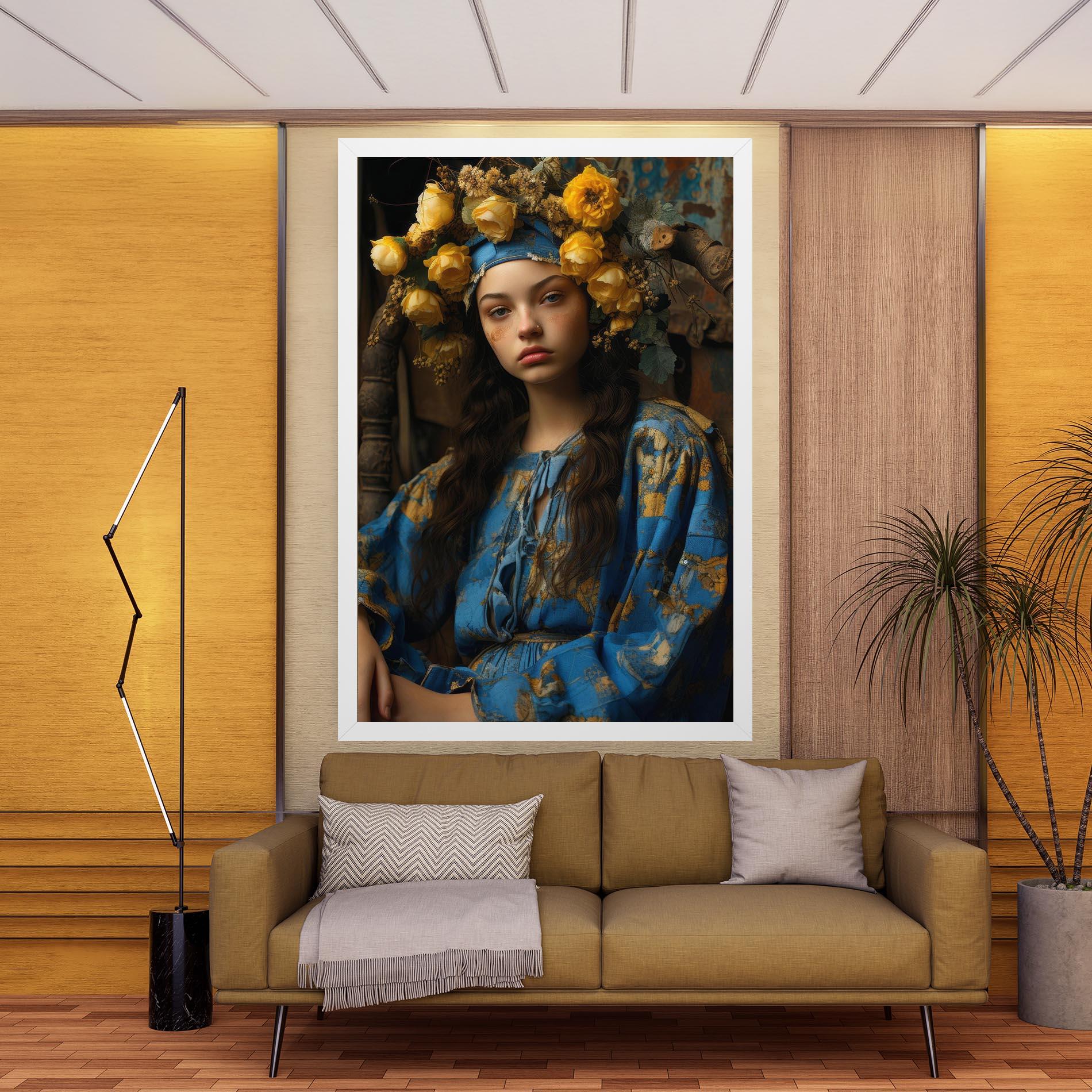 Leinwandbild Yellow Rose Dress mockup 9