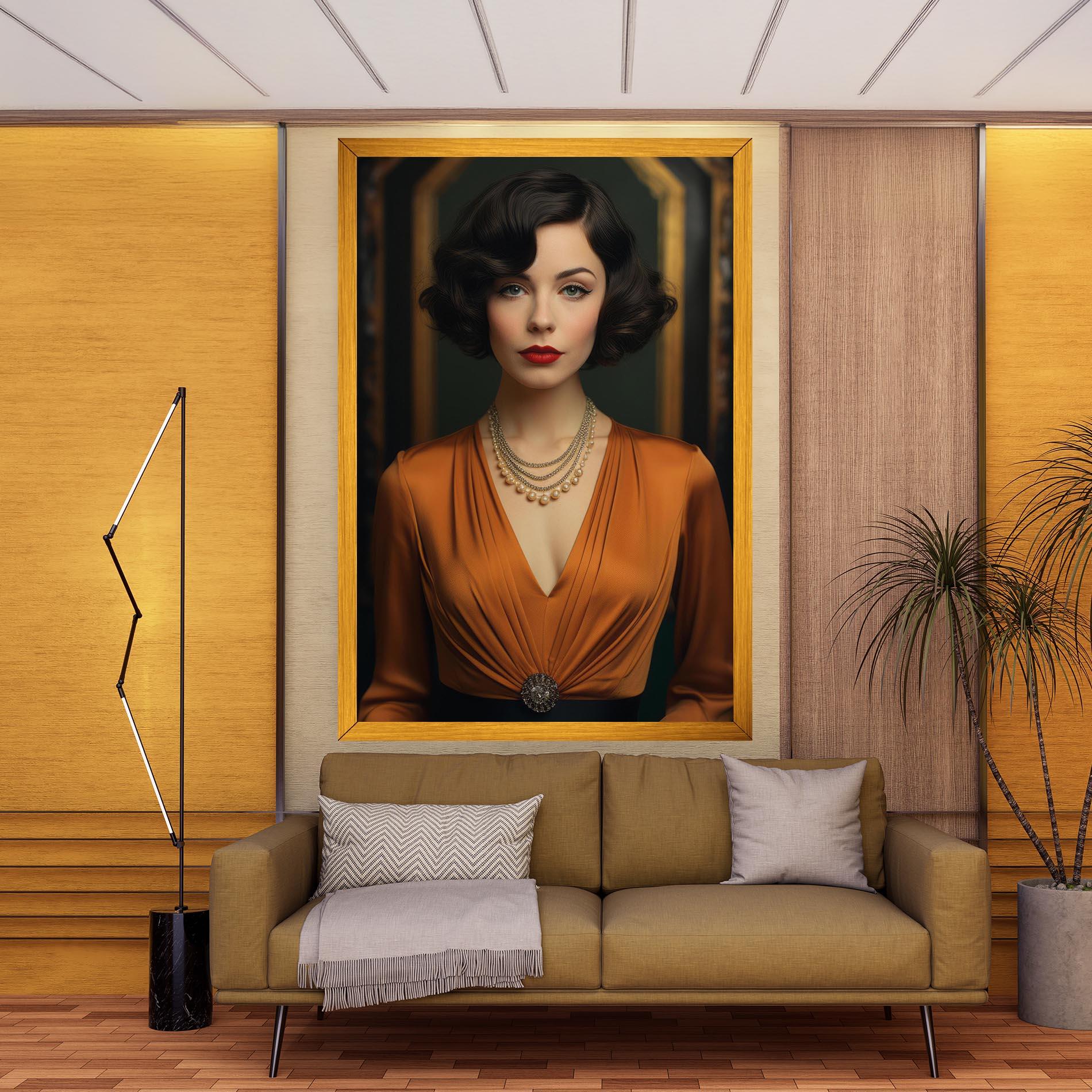 Leinwandbild Orange Blouse Pearls mockup 9