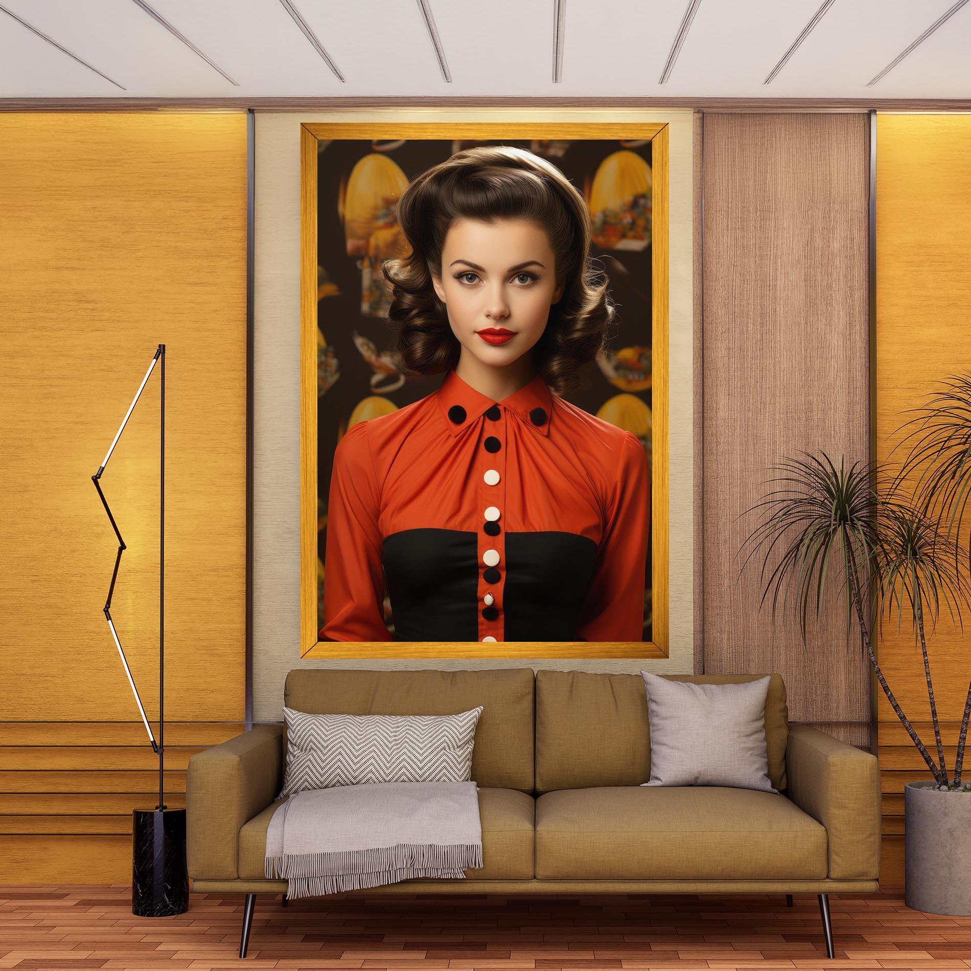 Leinwandbild Vintage Red Black mockup 9