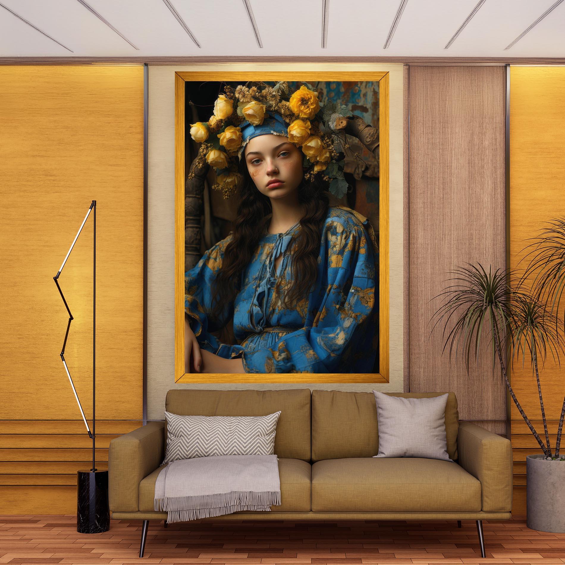 Leinwandbild Yellow Rose Dress mockup 9