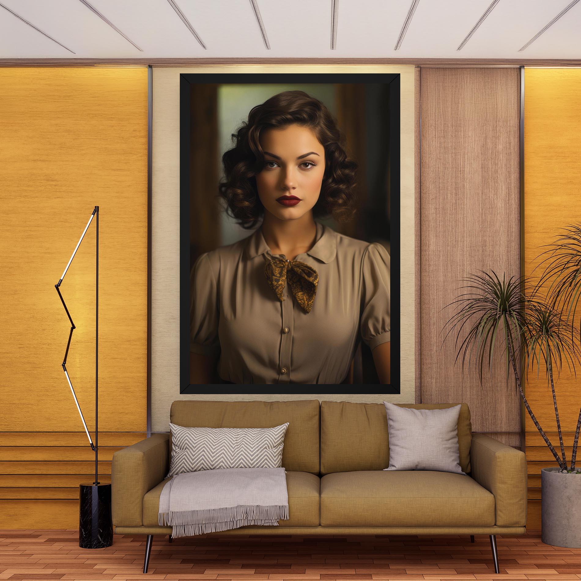 Leinwandbild Beige Vintage Blouse mockup 9