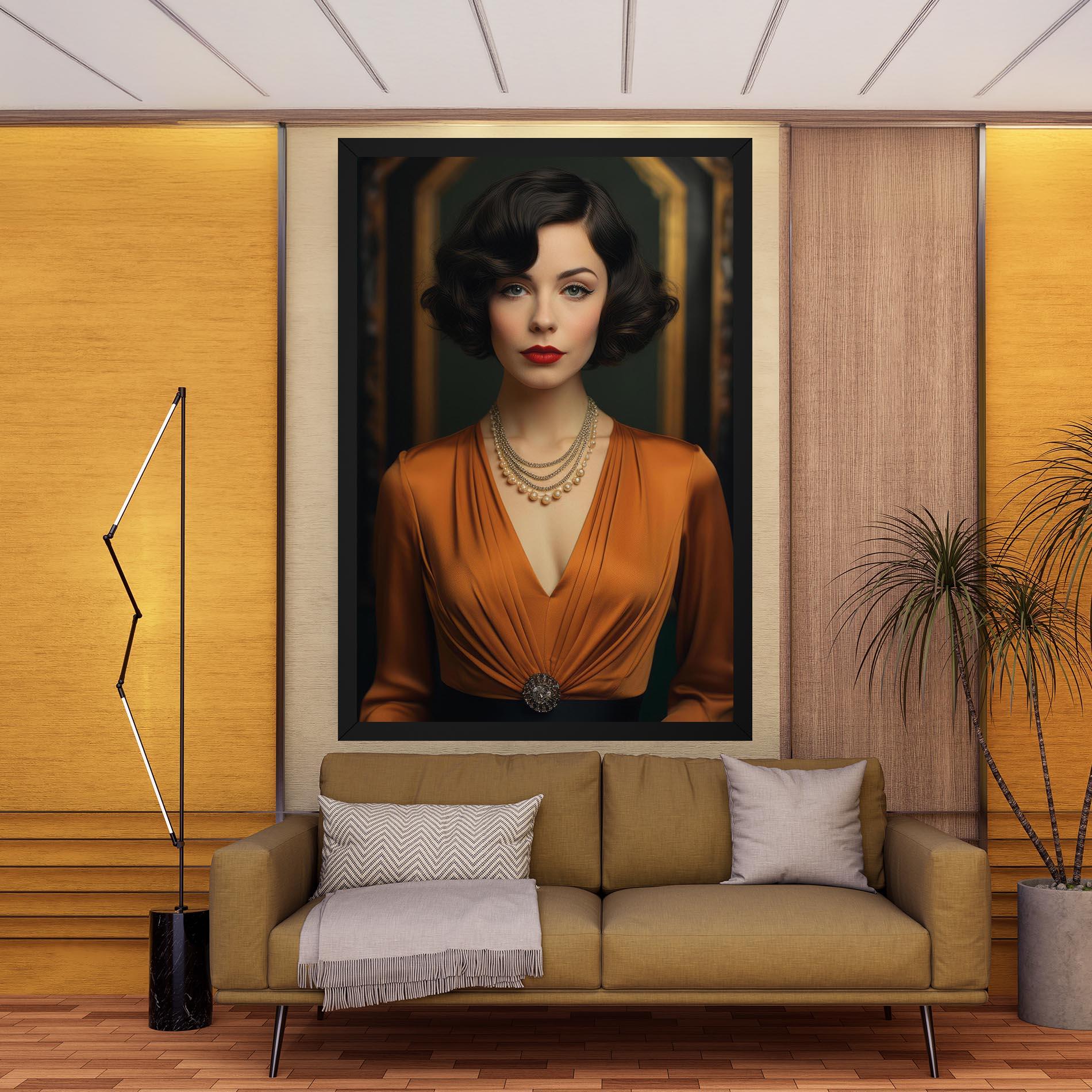 Leinwandbild Orange Blouse Pearls mockup 9