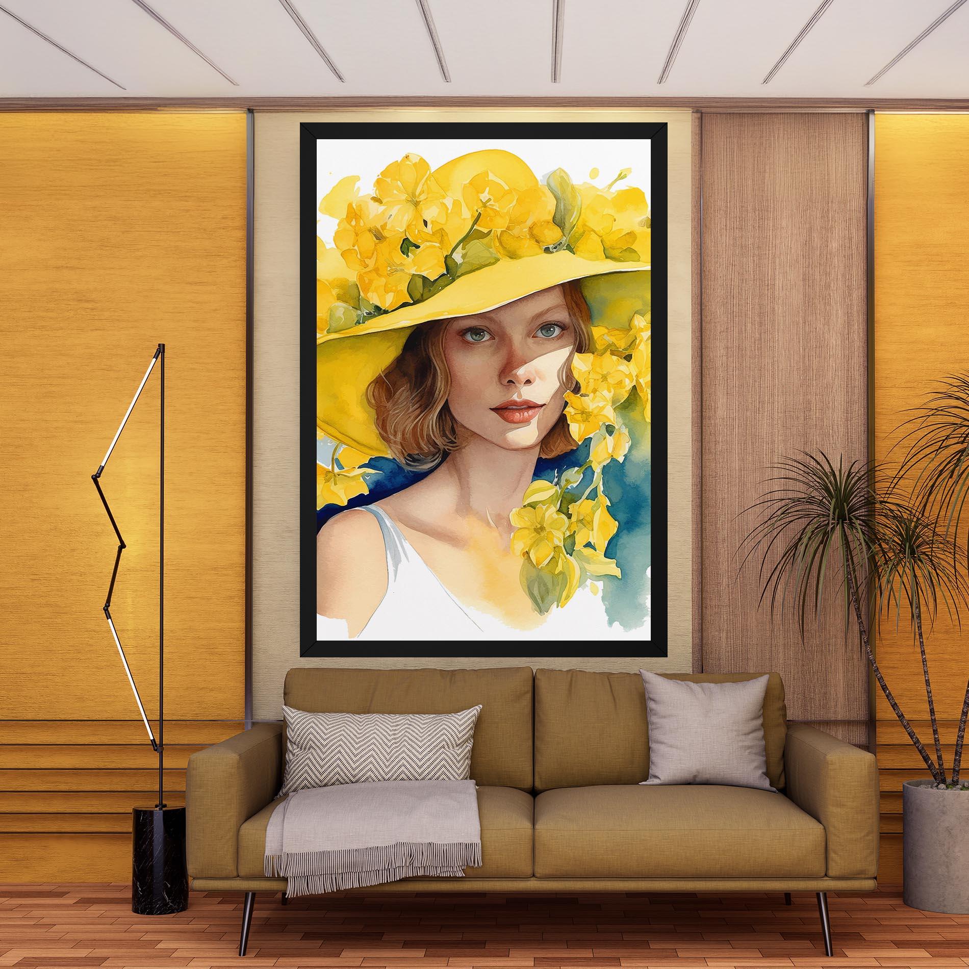 Leinwandbild Yellow Hat Flowers mockup 9