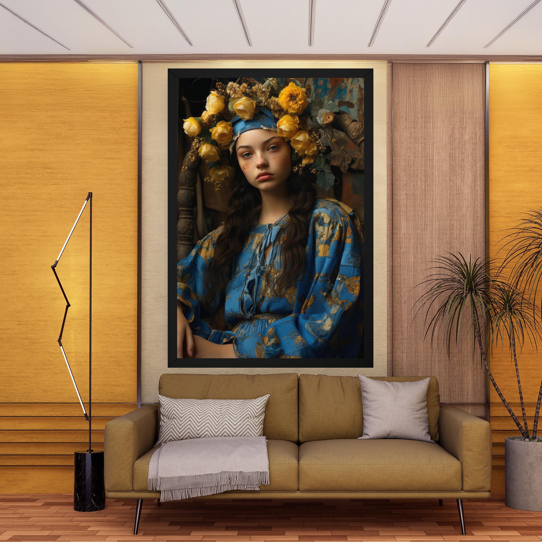 Leinwandbild Yellow Rose Dress mockup 9