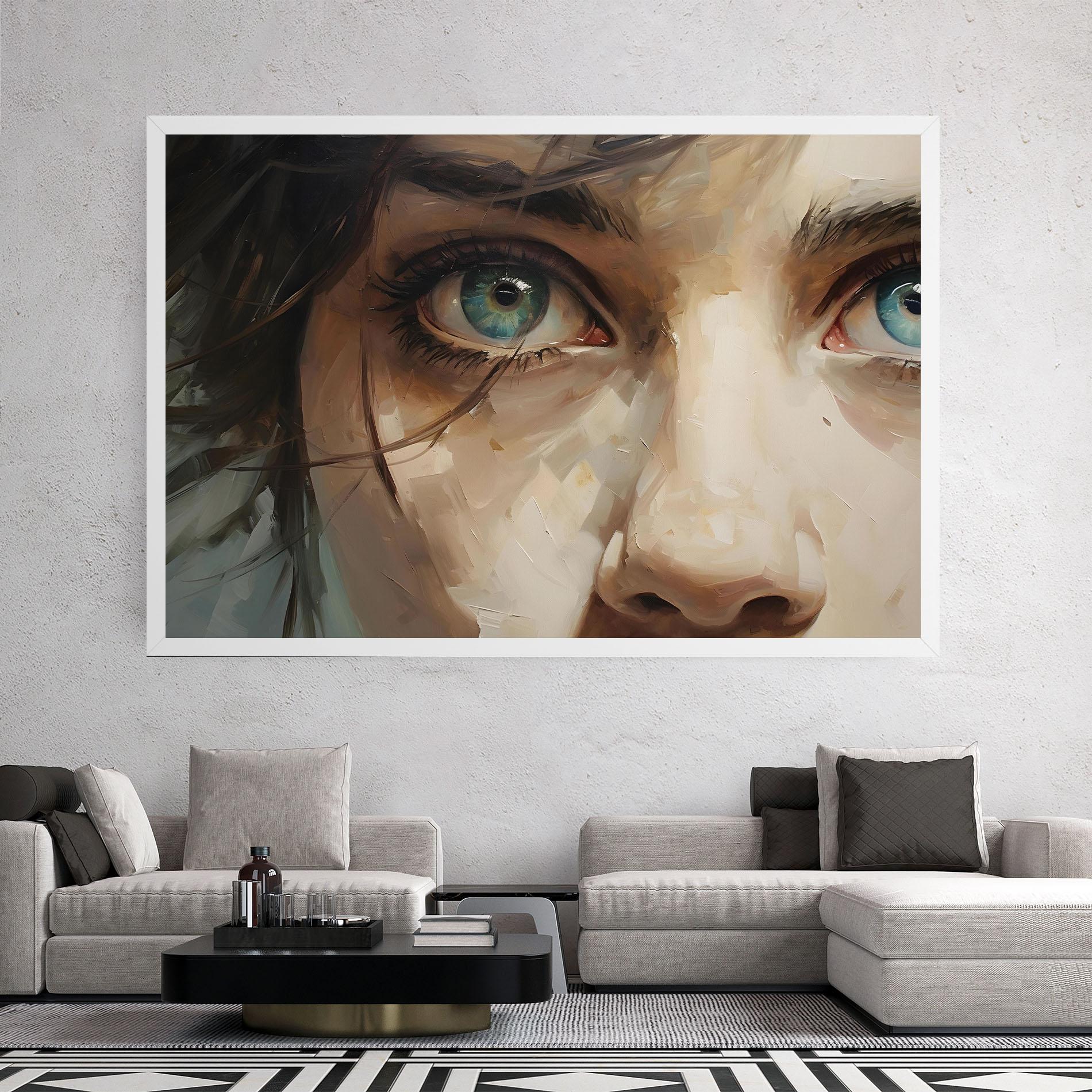 Leinwandbild Vintage Blue Eyes Art mockup 2