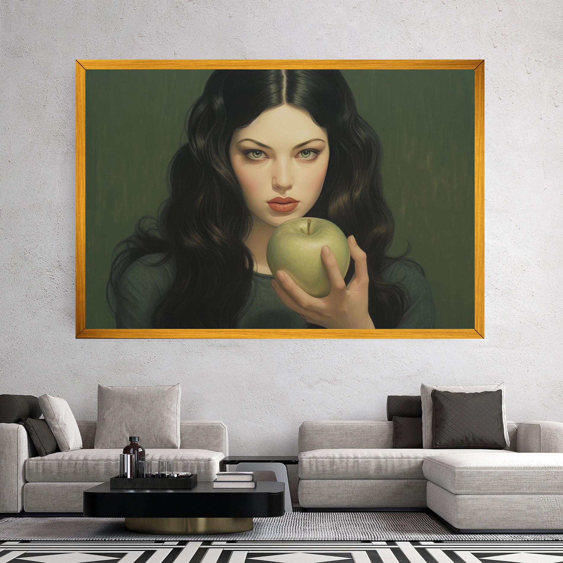 Leinwandbild Green Apple Painting mockup 2