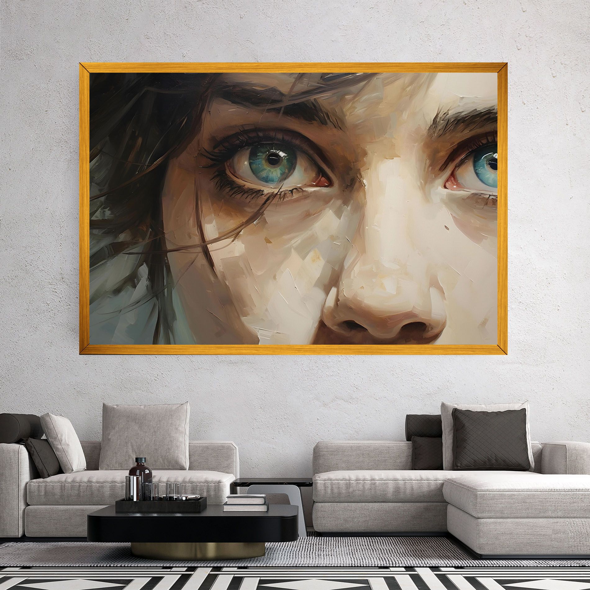 Vintage Blue Eyes Art mockup 2