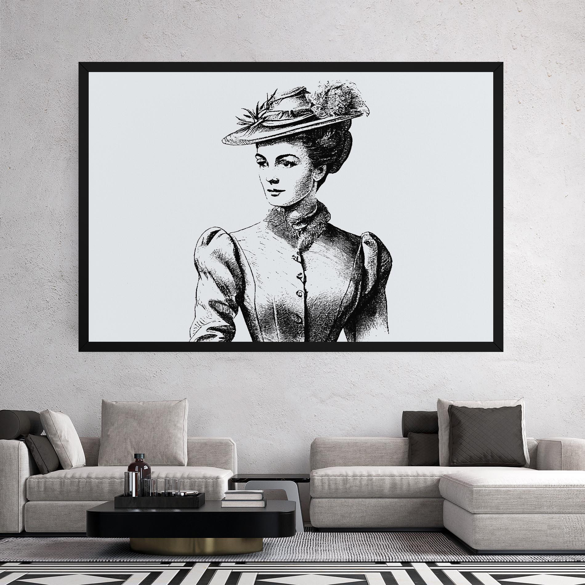 Leinwandbild Noble Lady Hat mockup 2