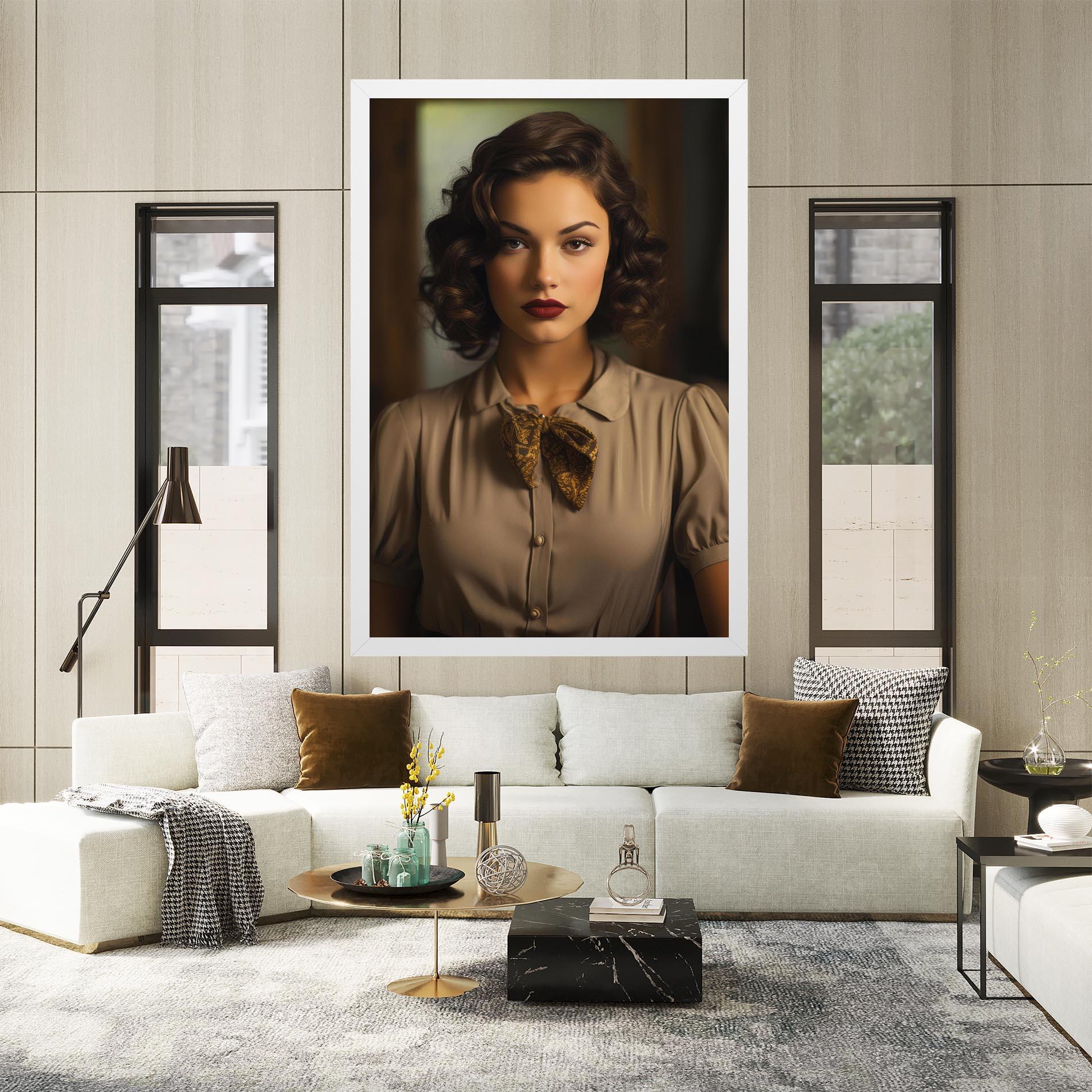 Leinwandbild Beige Vintage Blouse mockup 2