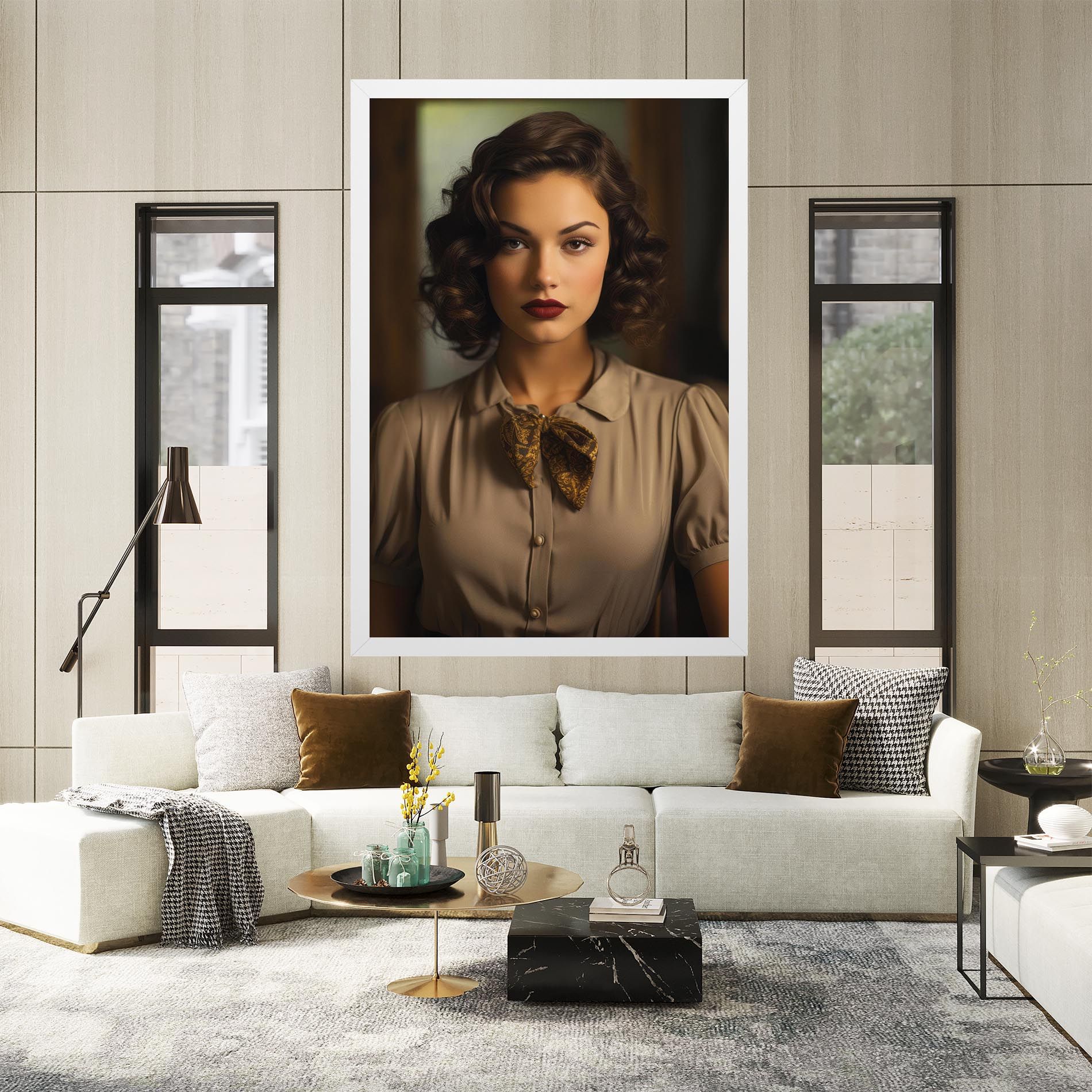 Beige Vintage Blouse mockup 2