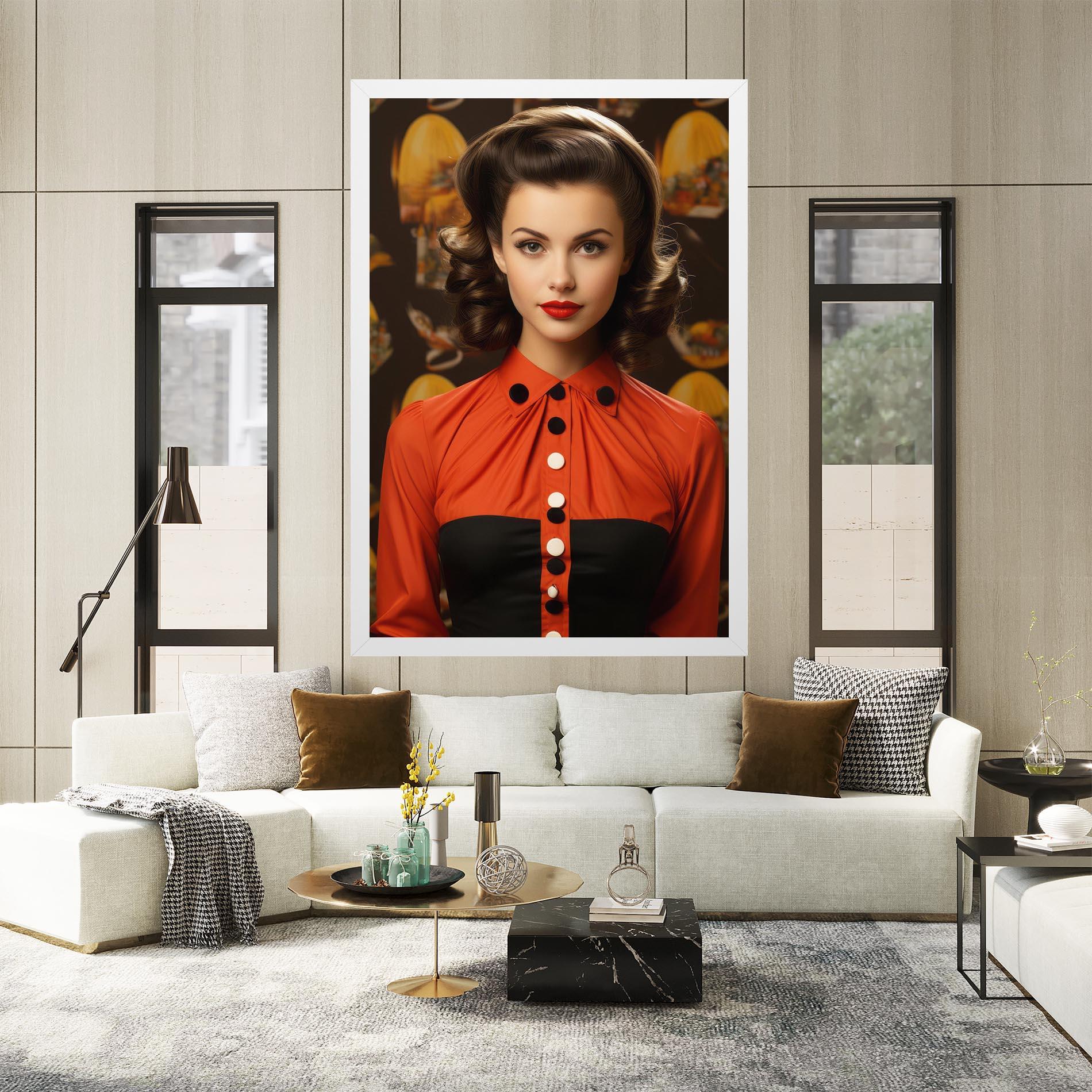 Leinwandbild Vintage Red Black mockup 2