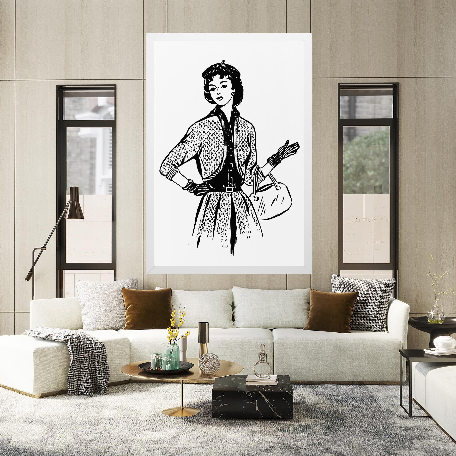 Vintage Woman Line mockup 2