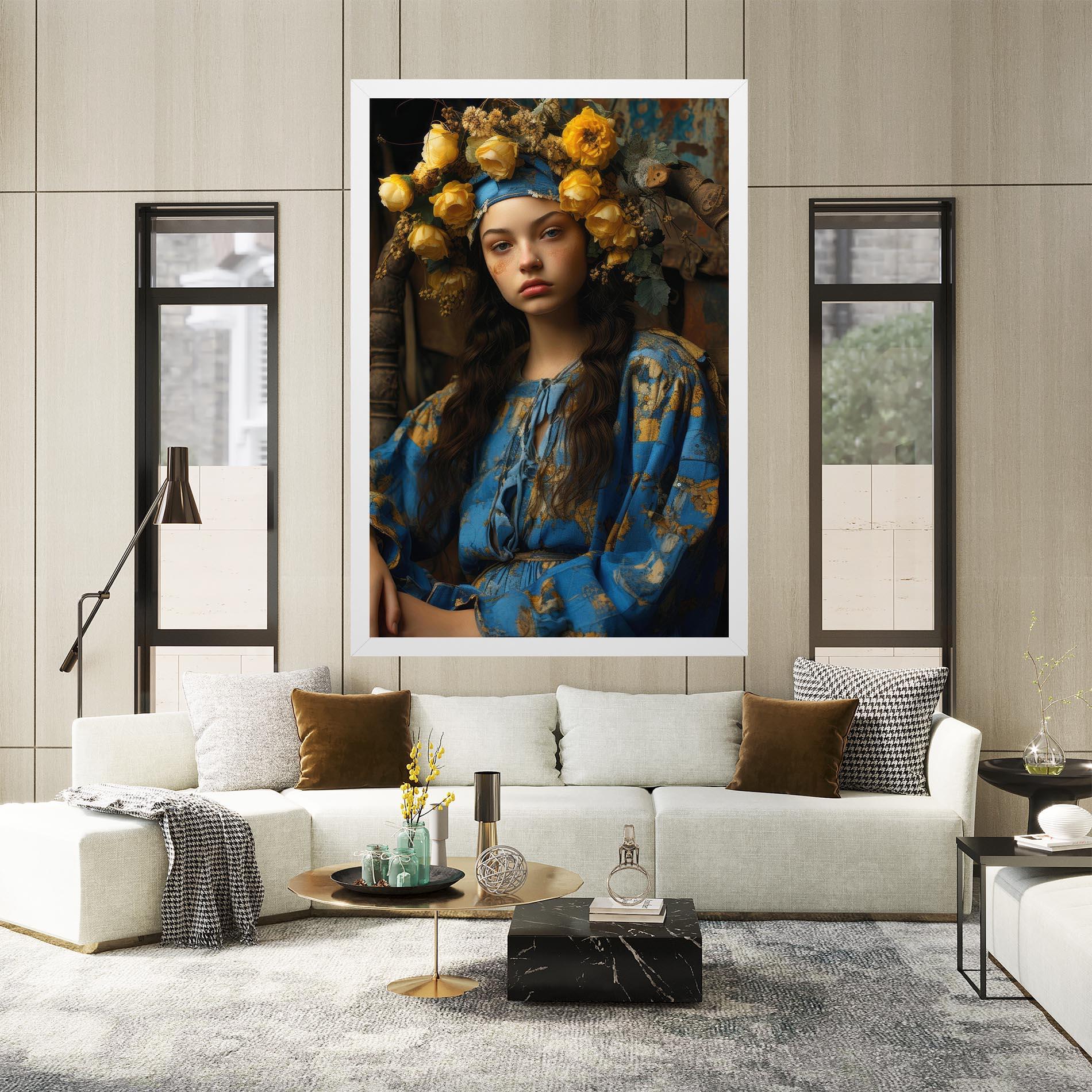 Leinwandbild Yellow Rose Dress mockup 2