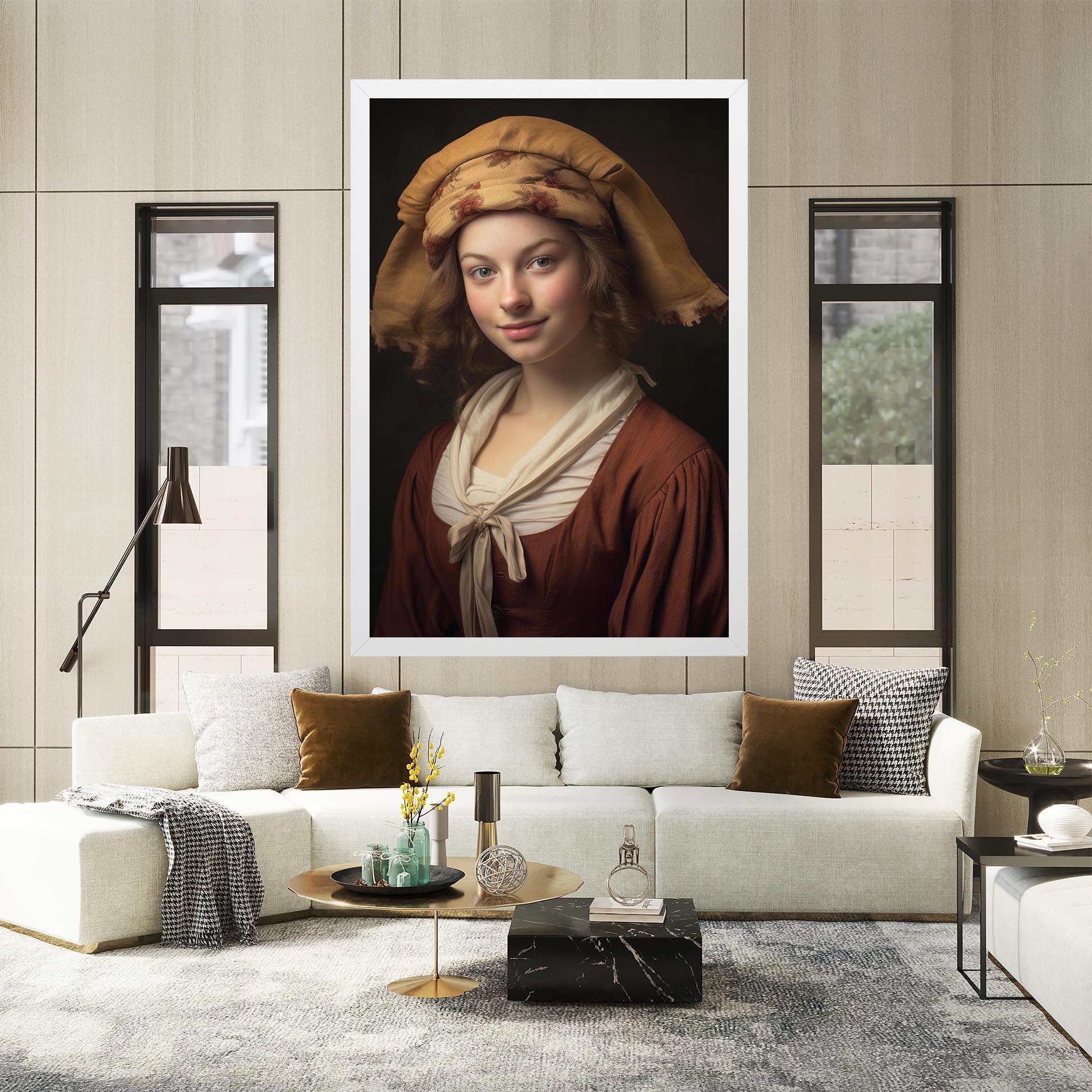 Leinwandbild Young Vintage Woman mockup 2