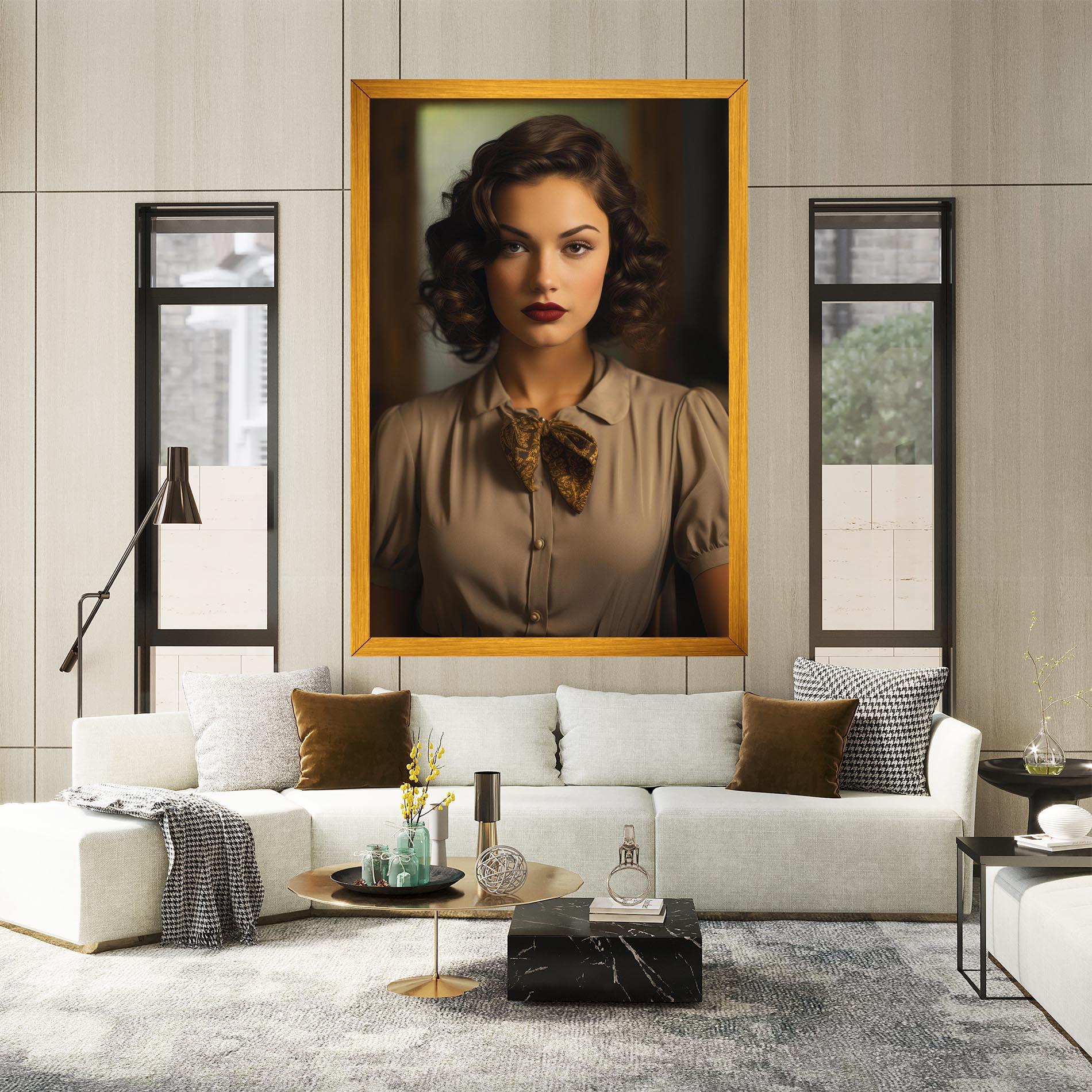 Leinwandbild Beige Vintage Blouse mockup 2