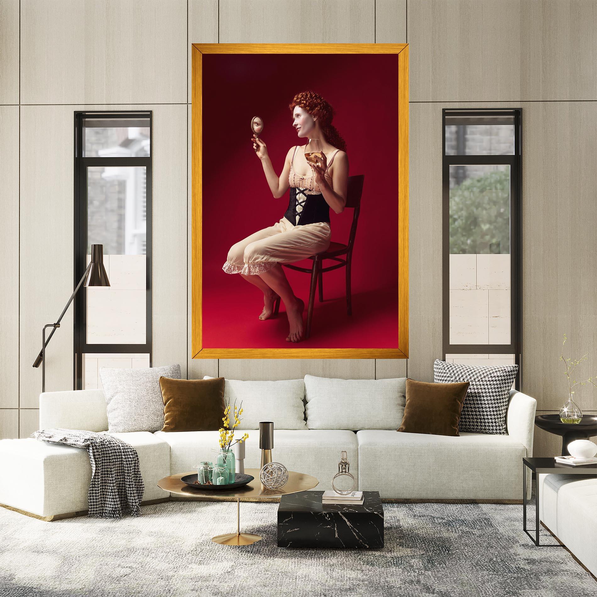 Leinwandbild Medieval Redhead Woman mockup 2