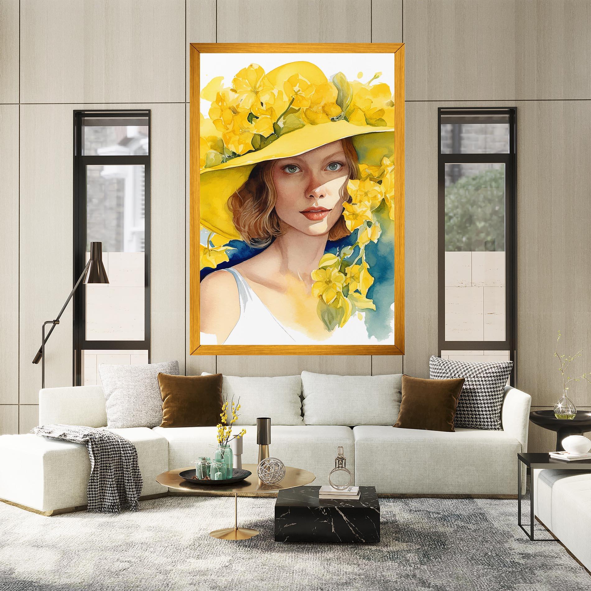 Leinwandbild Yellow Hat Flowers mockup 2