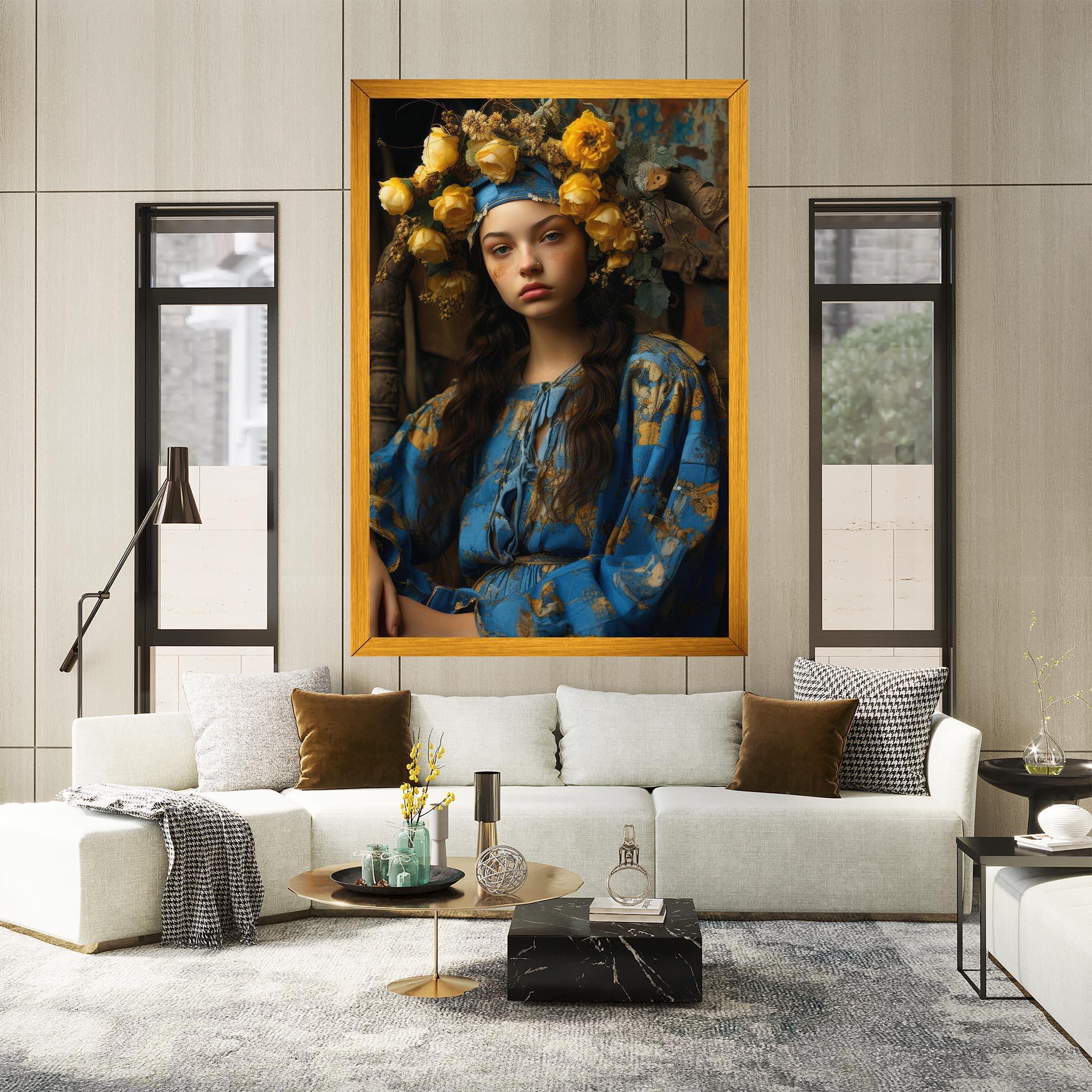 Leinwandbild Yellow Rose Dress mockup 2